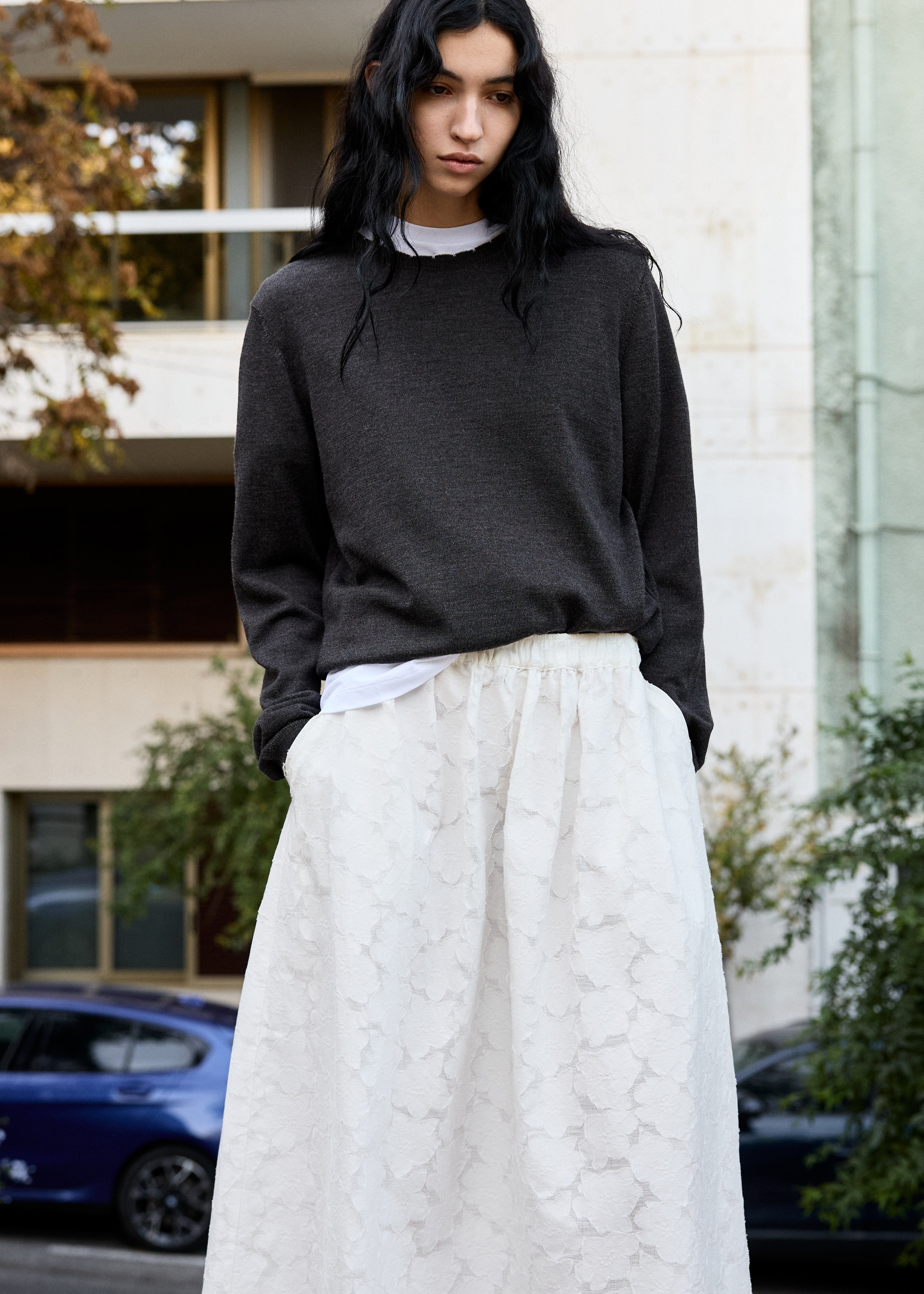 Skirt laceflower | White Skirt aiayu