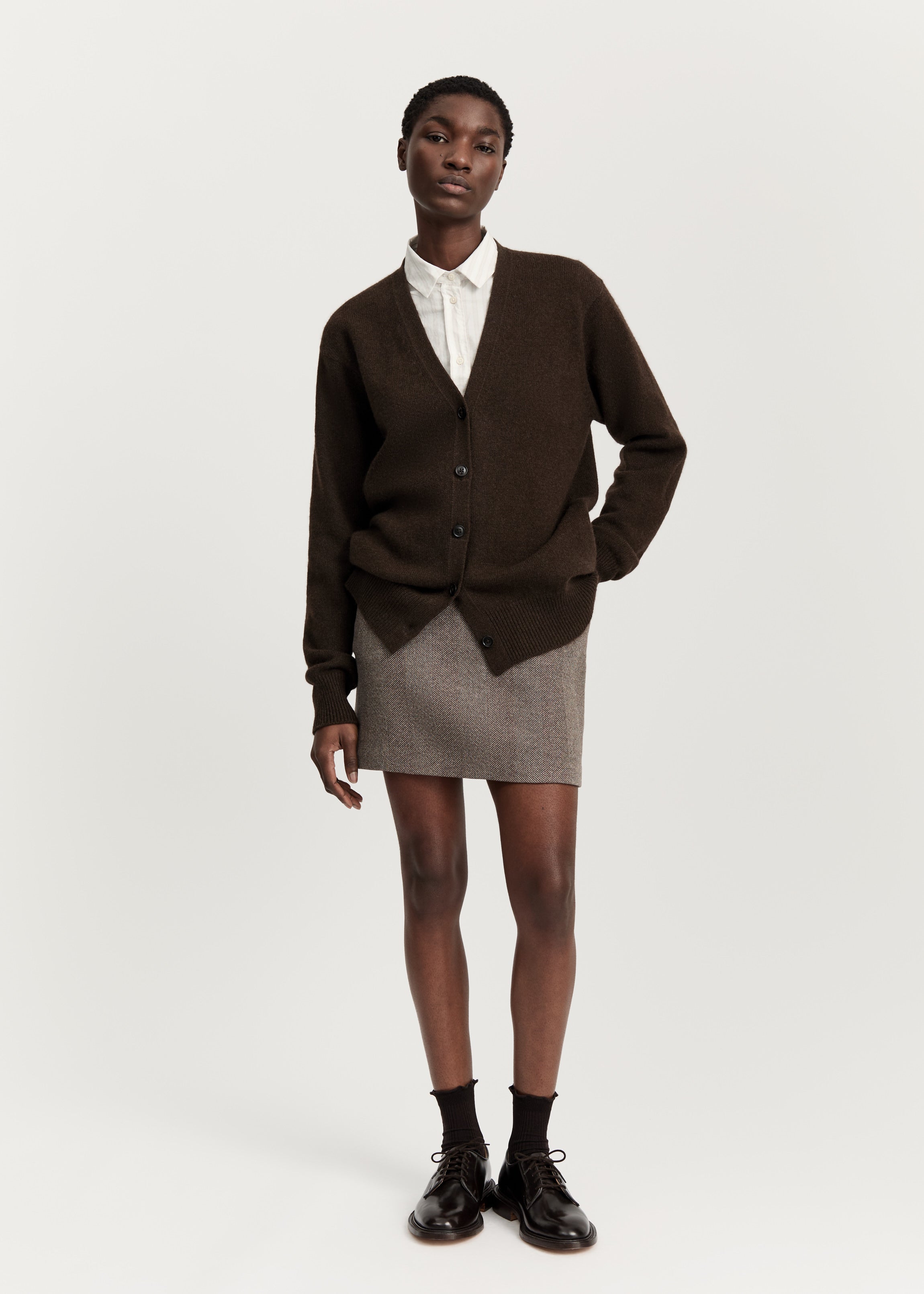 Alexa cardigan – pure yak | Pure Dark Brown Cardigan aiayu