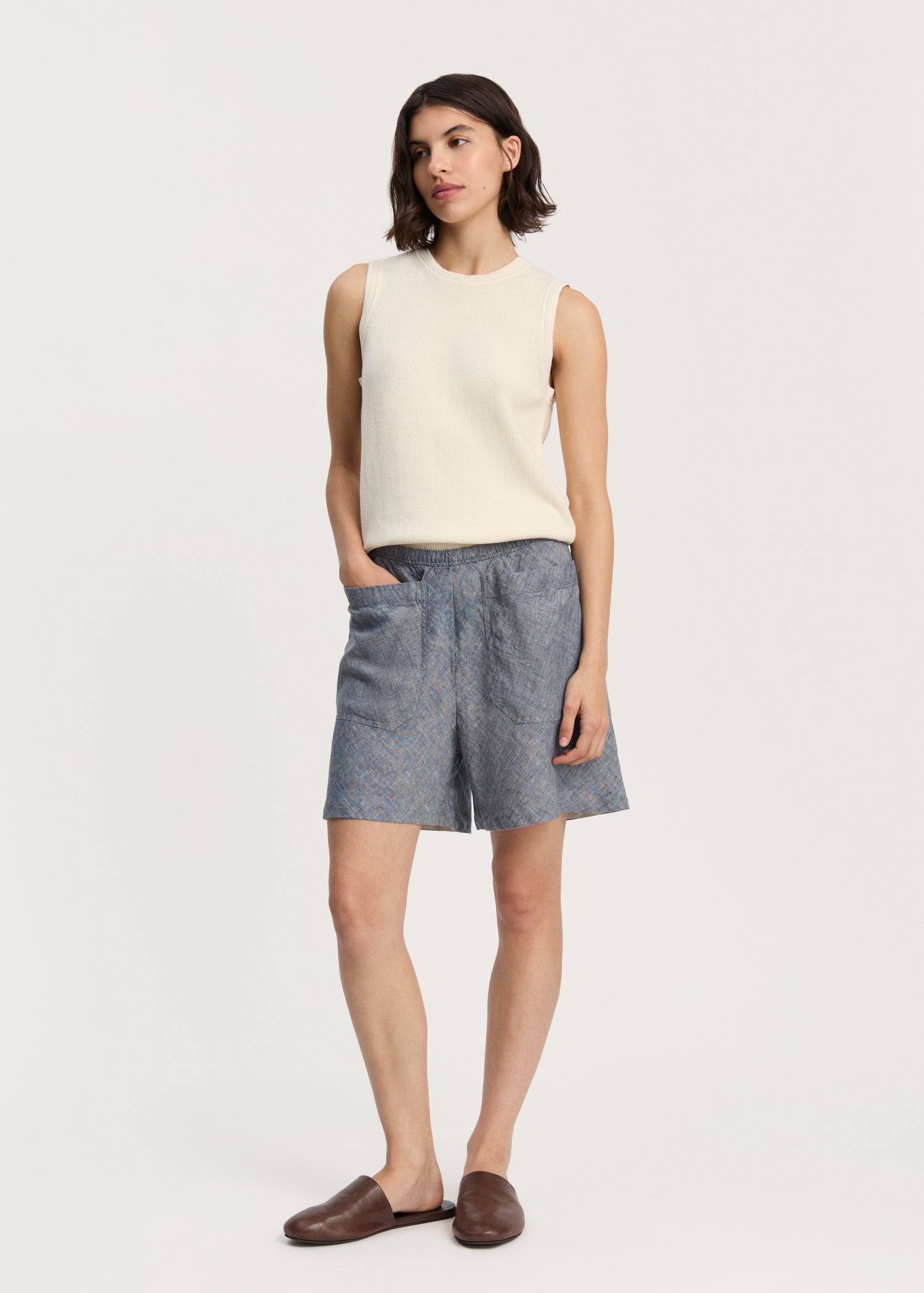 Aliba Shorts Linen | Night Sky Shorts aiayu