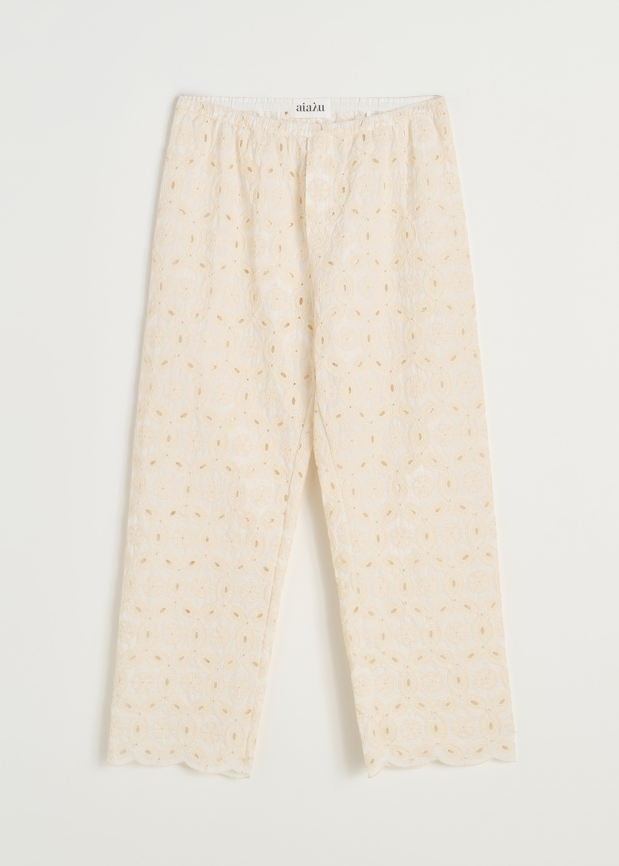 Ava pant embroidery | Pure Ecru Pant aiayu