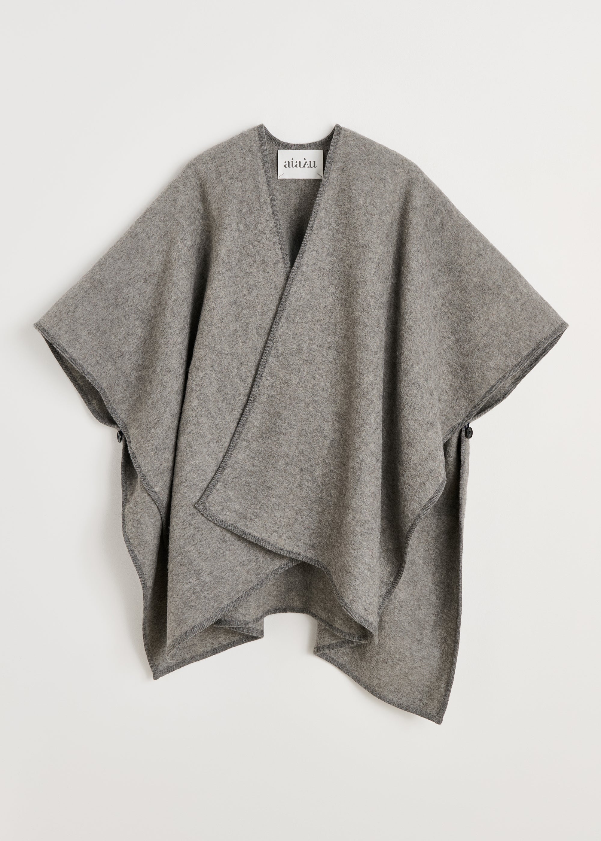 Avery poncho – wool | Pure Grey Poncho aiayu