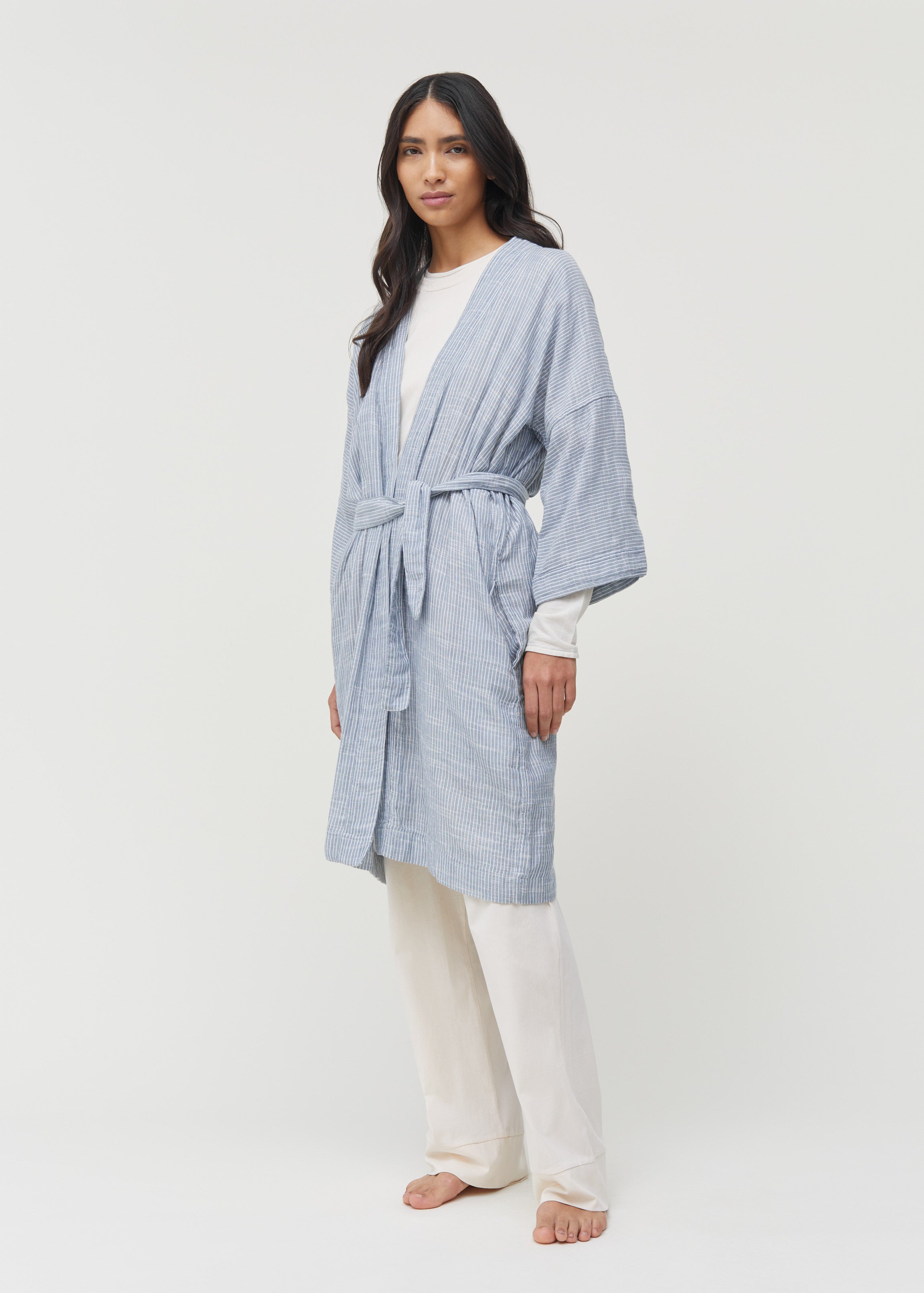 Bathrobe striped | Indigo Bathrobe aiayu