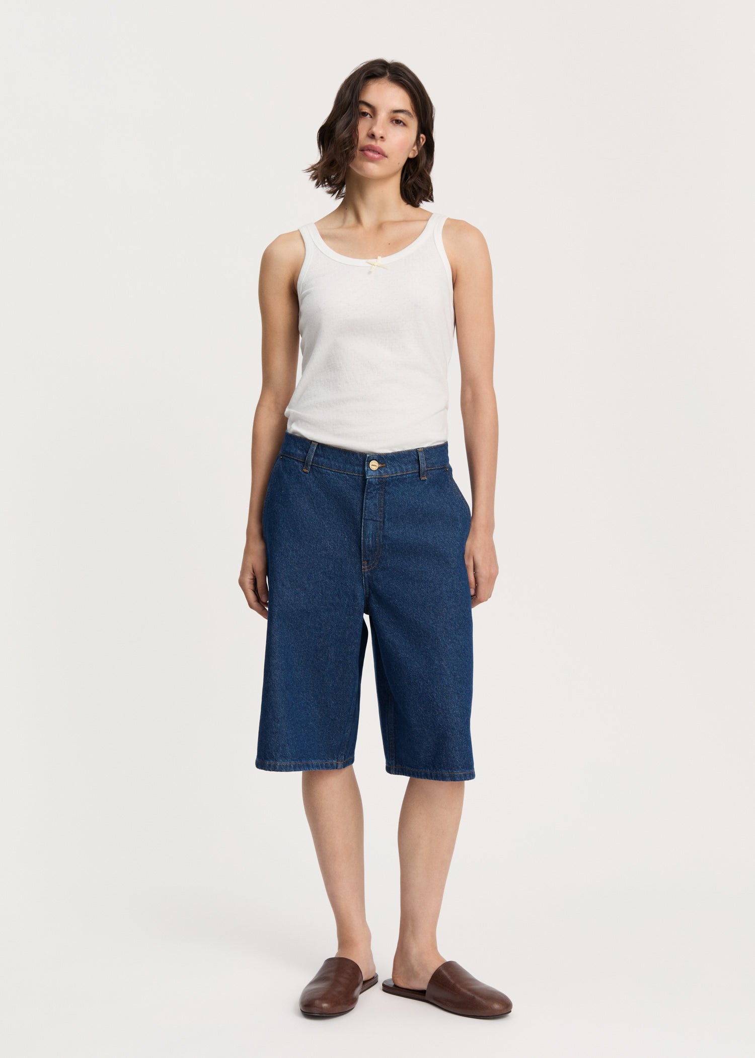 Carlo denim shorts | Mid Blue Shorts aiayu