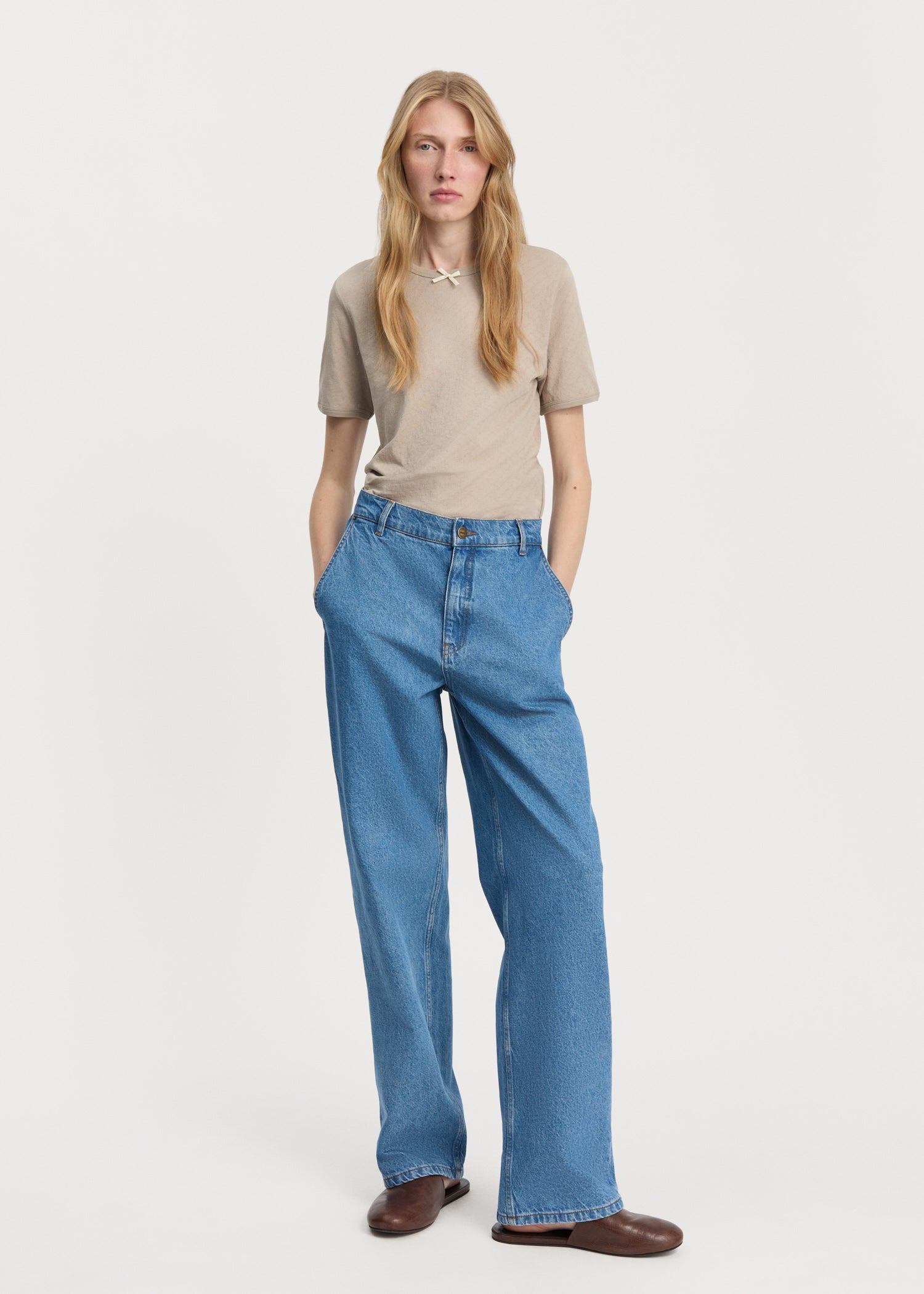 Carlo midwaist wide jeans | Clear Blue Jeans aiayu