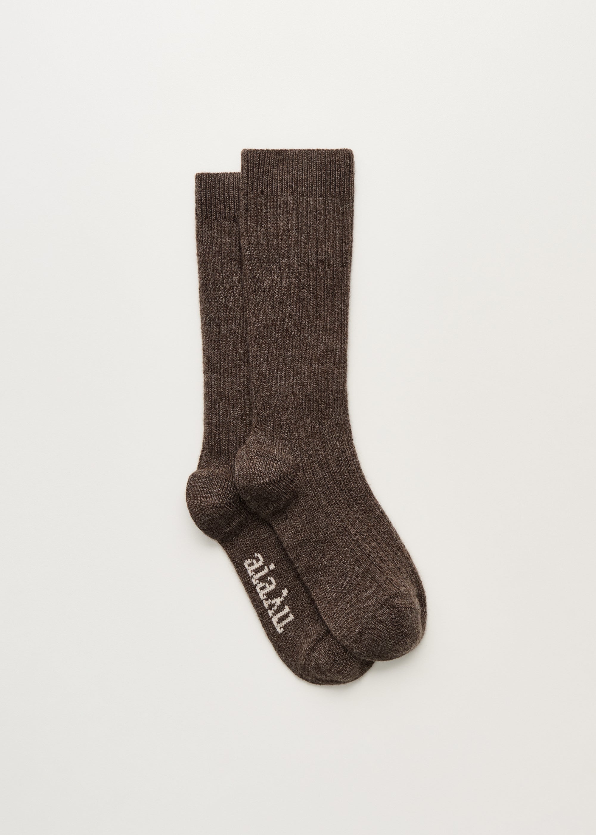 Cashmere sock | Dark Brown Melange Socks aiayu