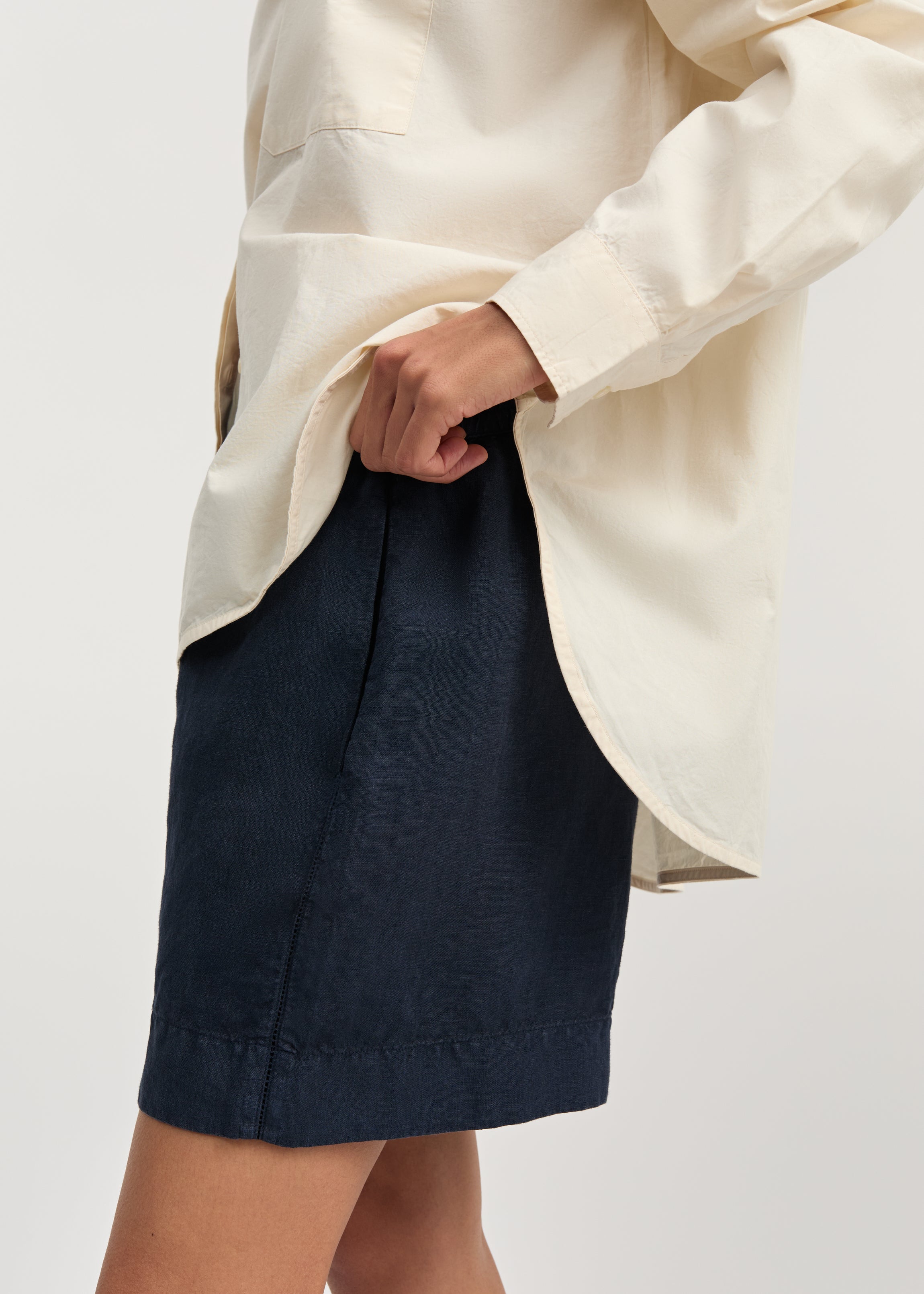 Casual shorts linen | Navy Shorts aiayu