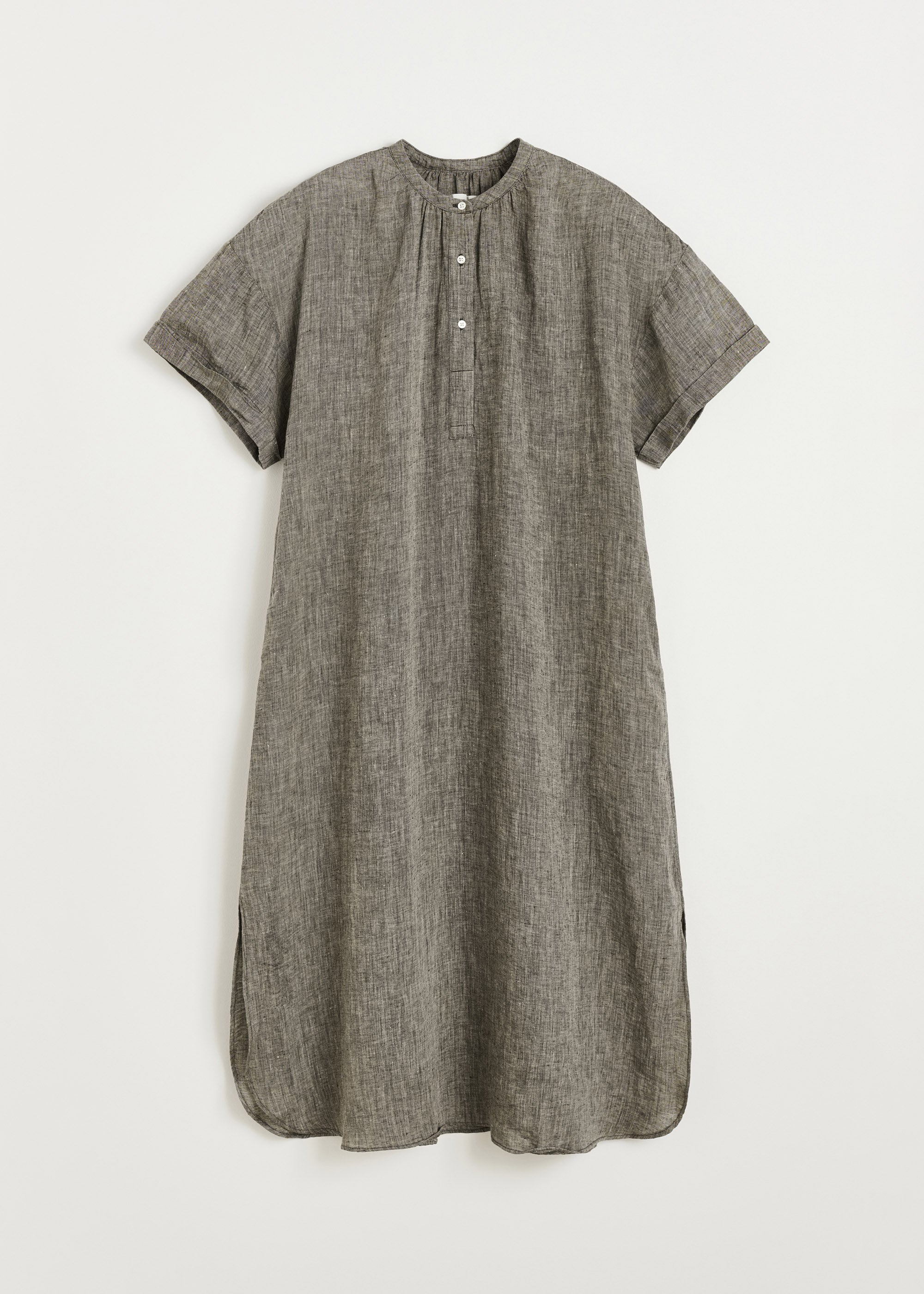 Cille dress linen | Brown Dress aiayu