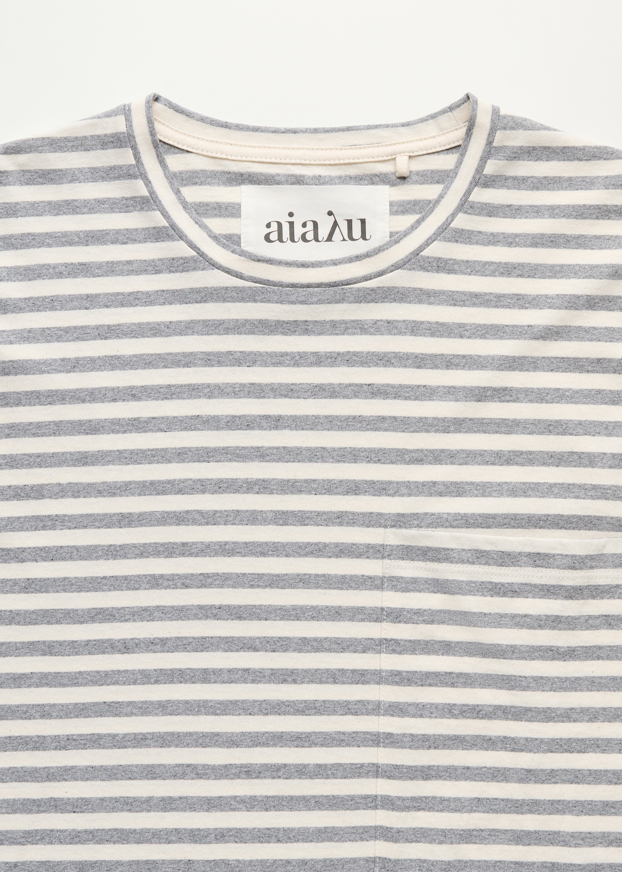 Circular long sleeve melange | Mix Grey Melange T-shirt aiayu