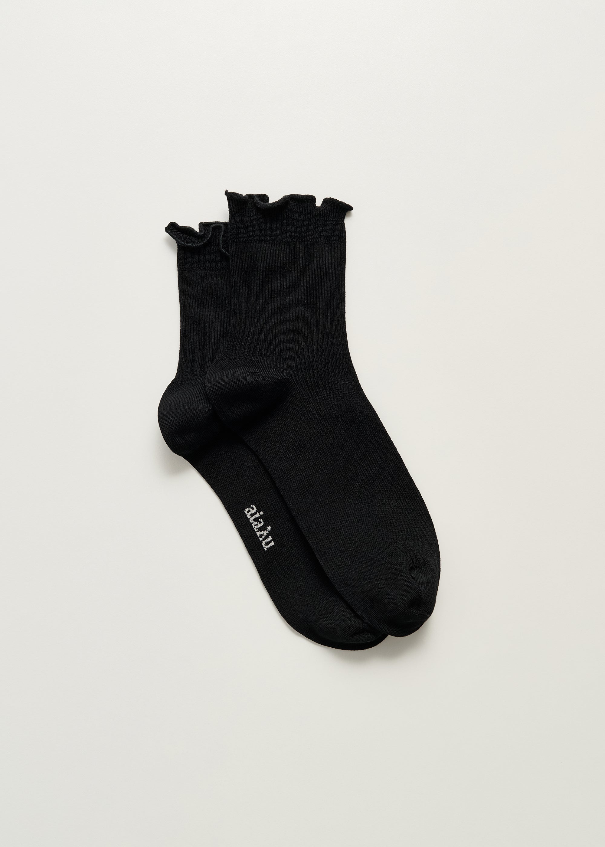 Cotton frill sock | Black Socks aiayu