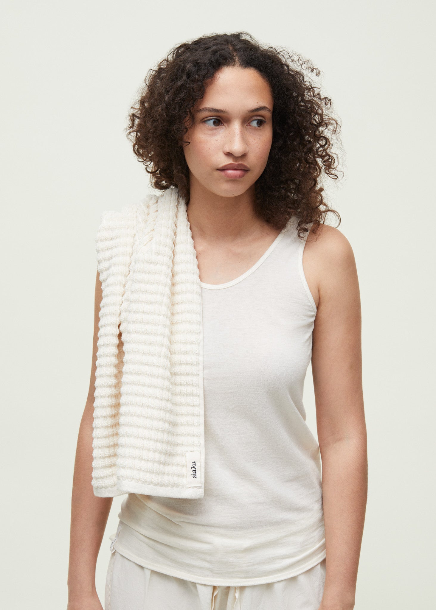 Cotton senshu hand towel - 50x90 | Pure Ecru Towel aiayu