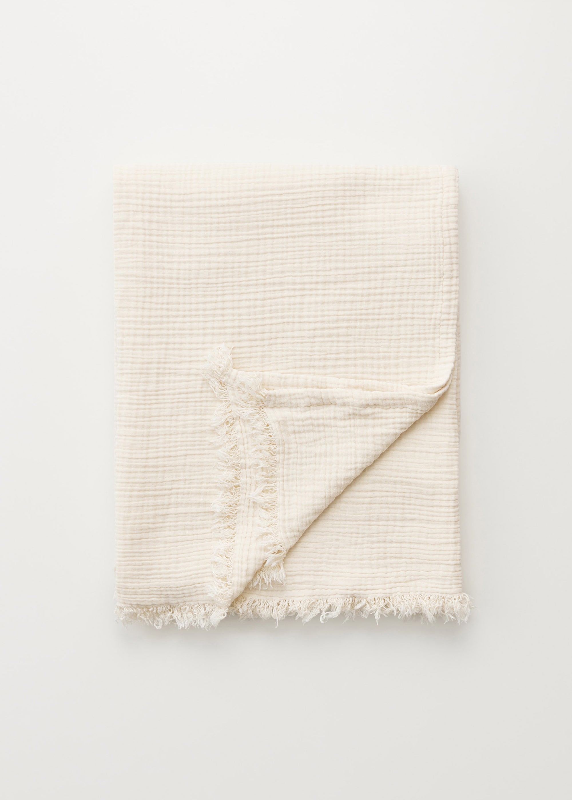 Cotton throw - 150x200 | Pure Ecru Throw aiayu