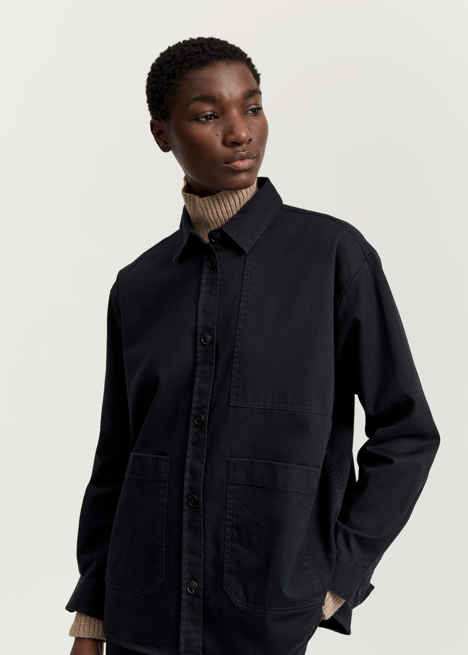 Dusty shirt | Black Navy Shirt Woven aiayu
