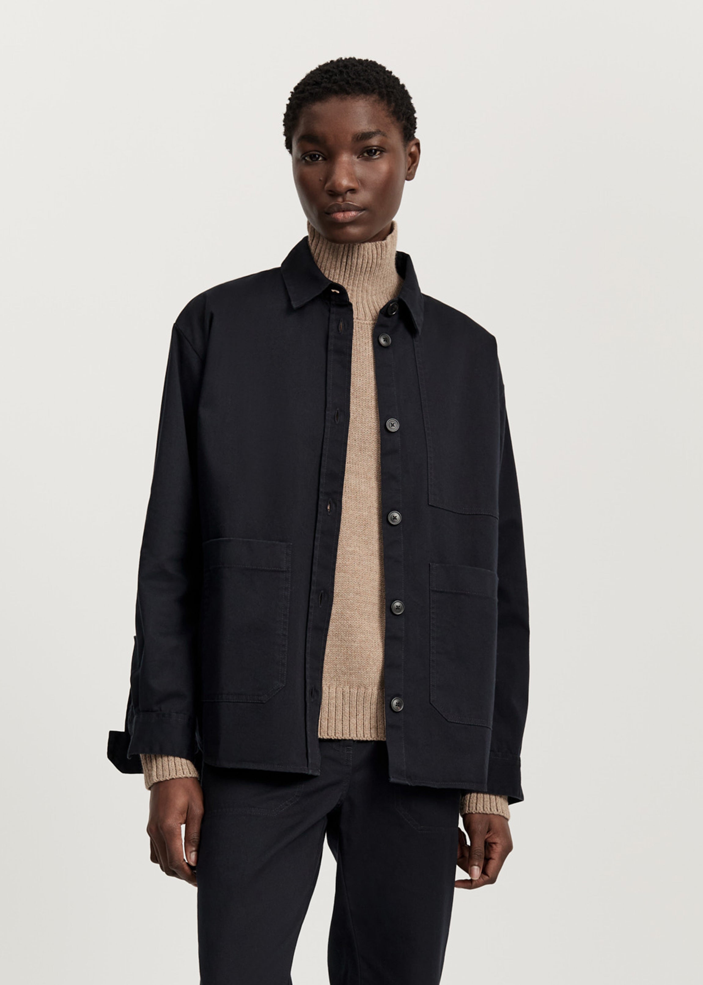 Dusty shirt | Black Navy Shirt Woven aiayu