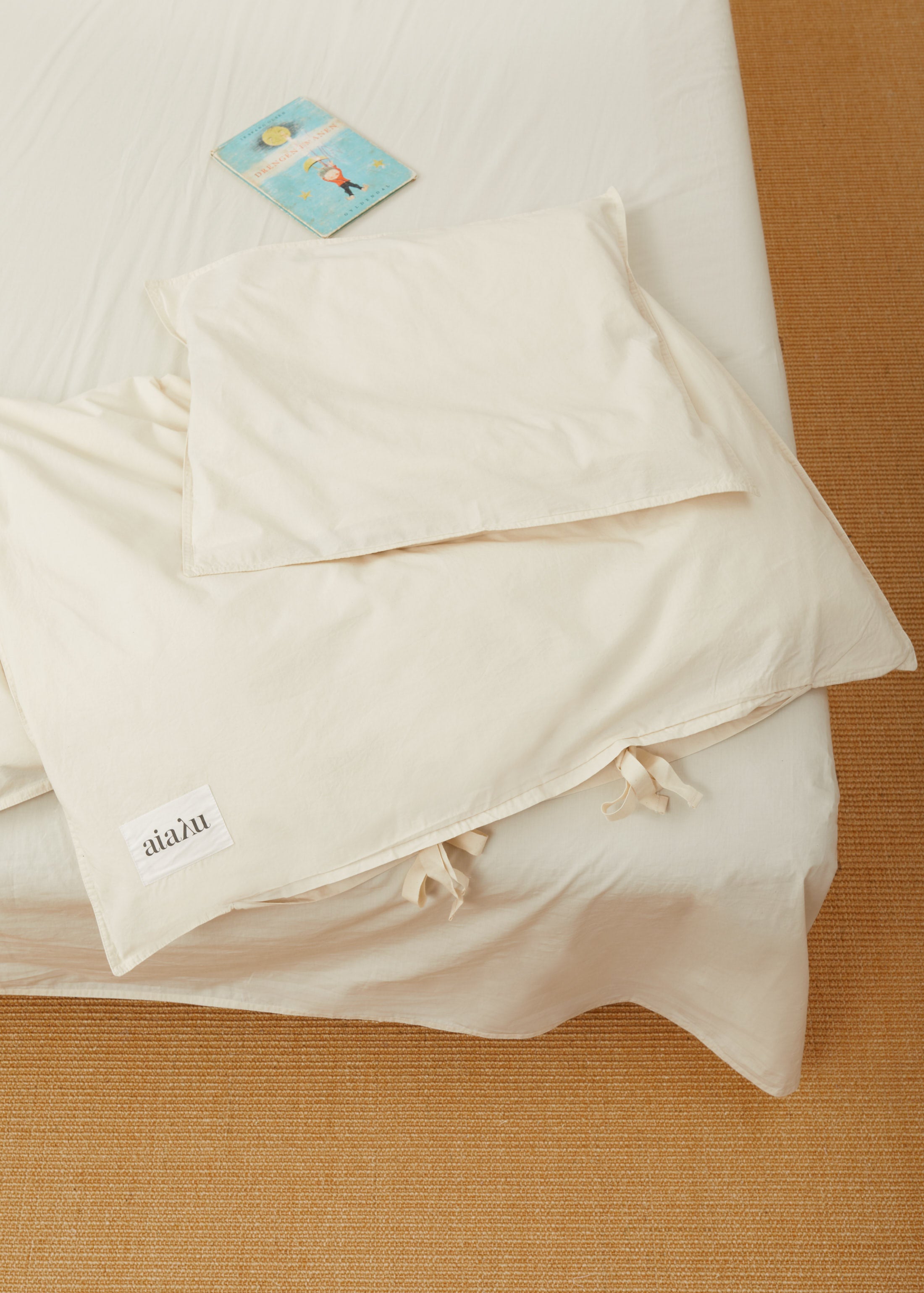 Junior duvet set strap 100x140 and pillow case | Pure Ecru Bedding aiayu