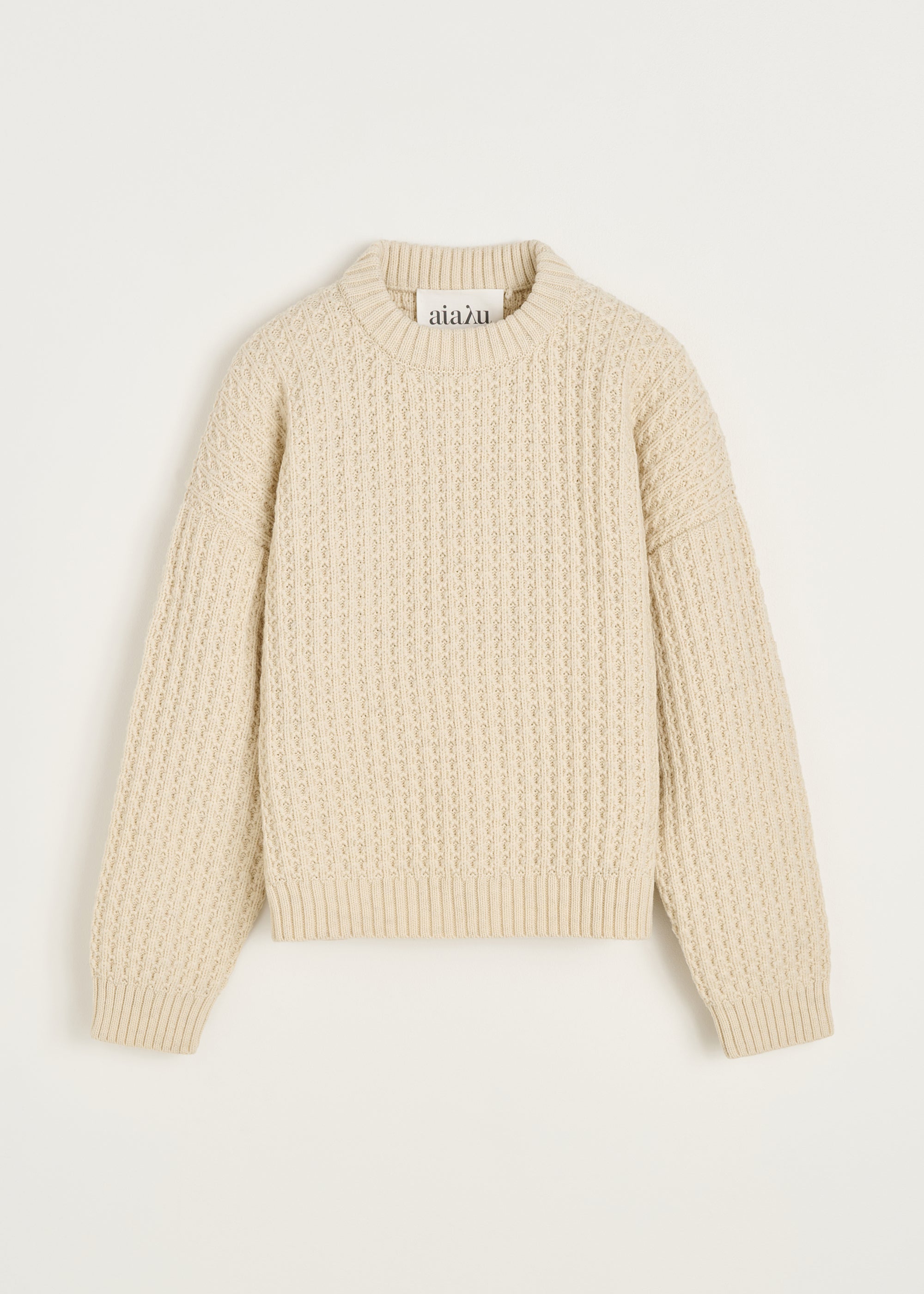 Eamon sweater – highland wool | Pure ecru Sweater aiayu
