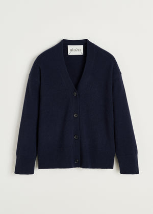 Flora cardigan – pure cashmere | Black Blue Cardigan aiayu