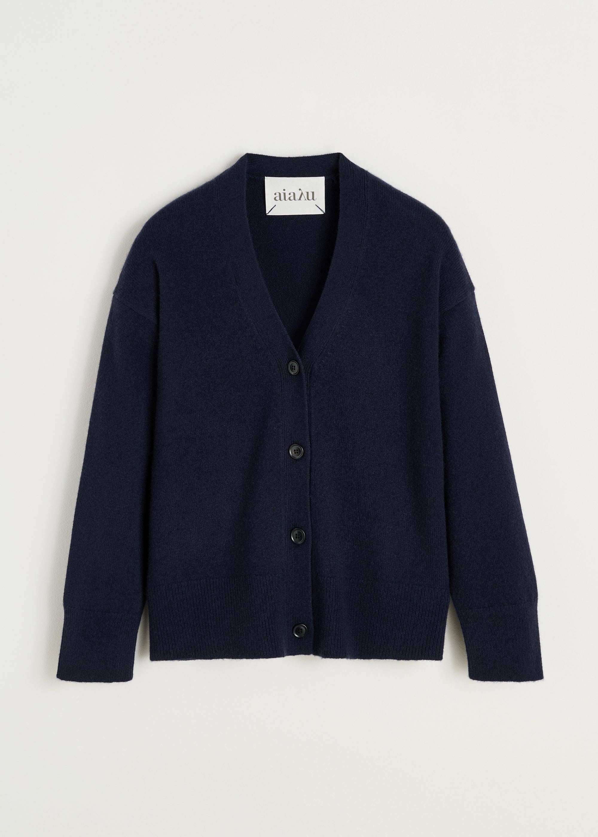 Flora cardigan – pure cashmere | Black Blue Cardigan aiayu