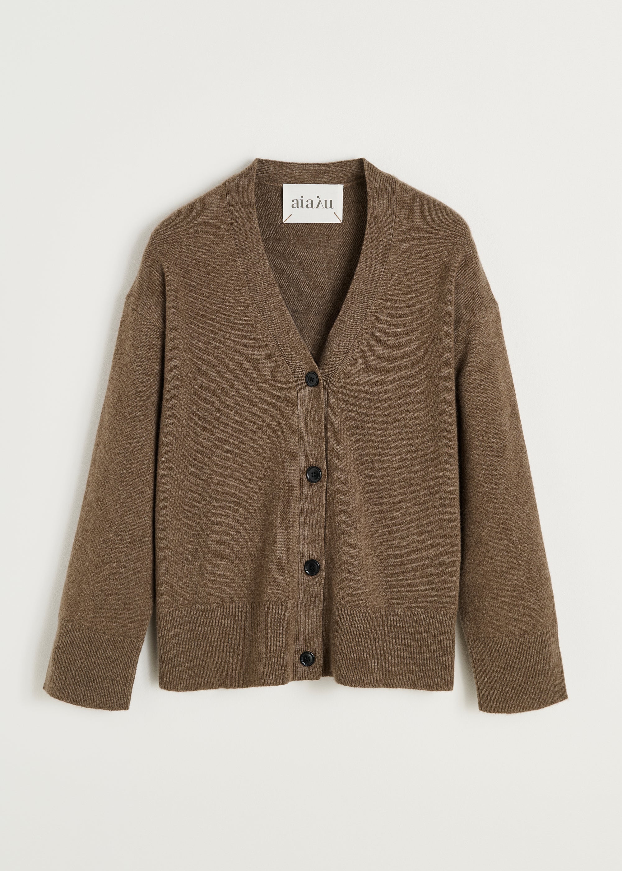 Flora cardigan – pure cashmere | Pure Dark Brown Cardigan aiayu