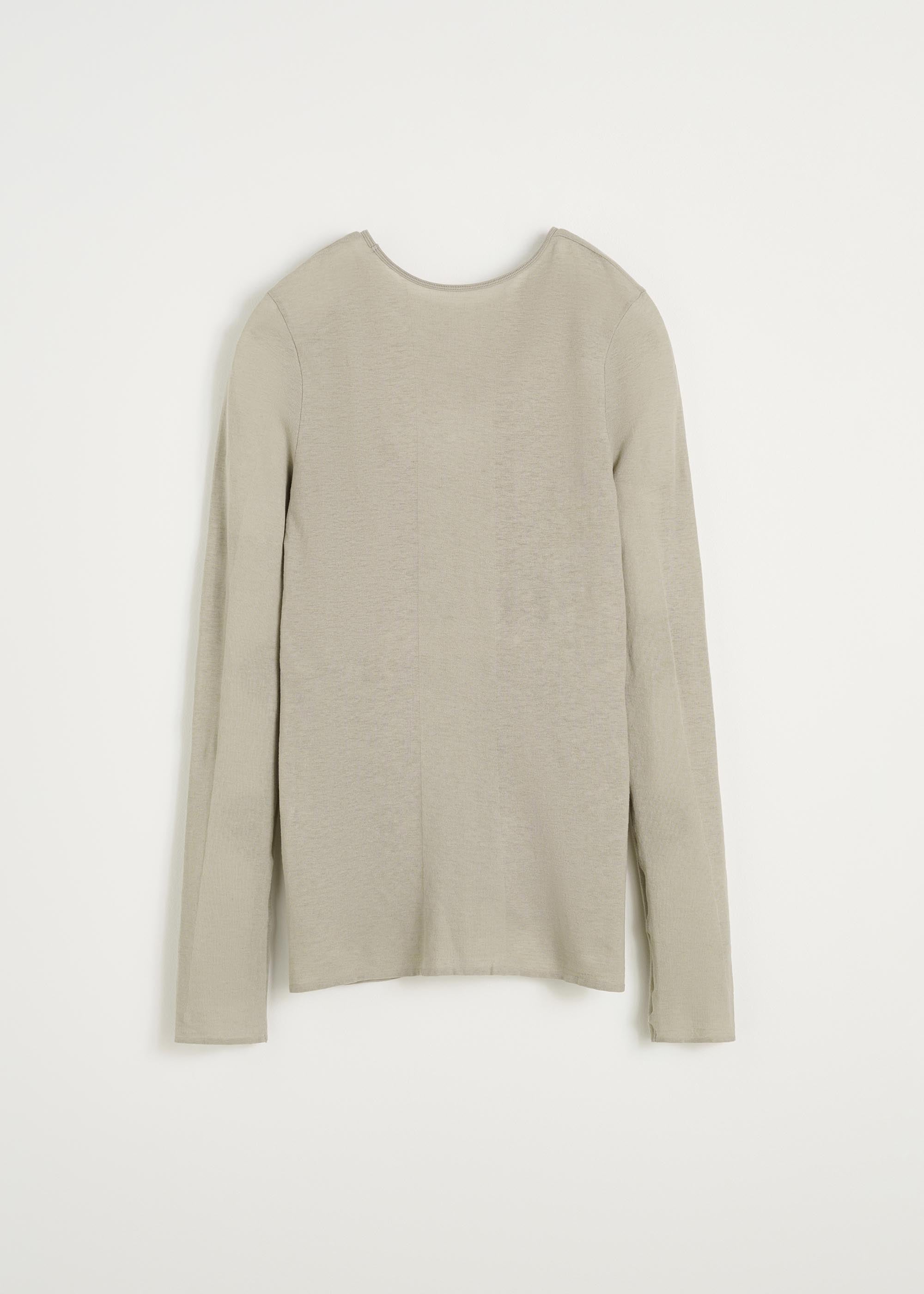 Gentle long sleeve – cashmere | Grey Blouse aiayu