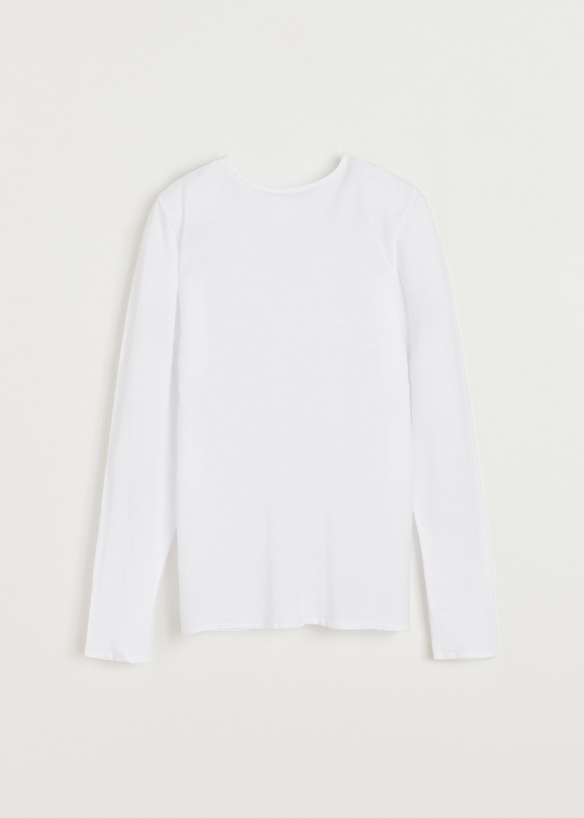 Gentle long sleeve – cashmere | White Blouse aiayu