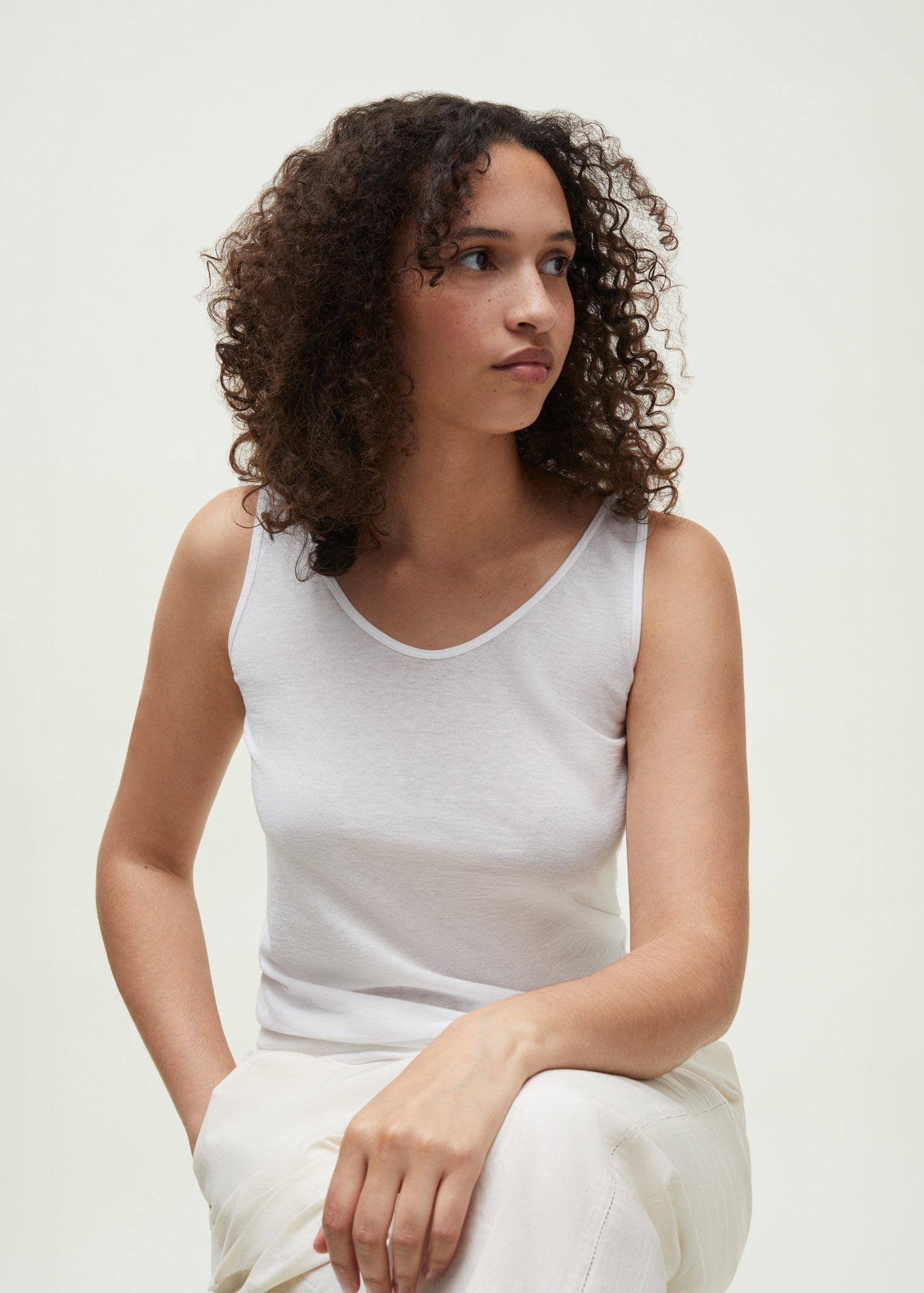 Gentle tank – cashmere | Pure Ecru Top aiayu