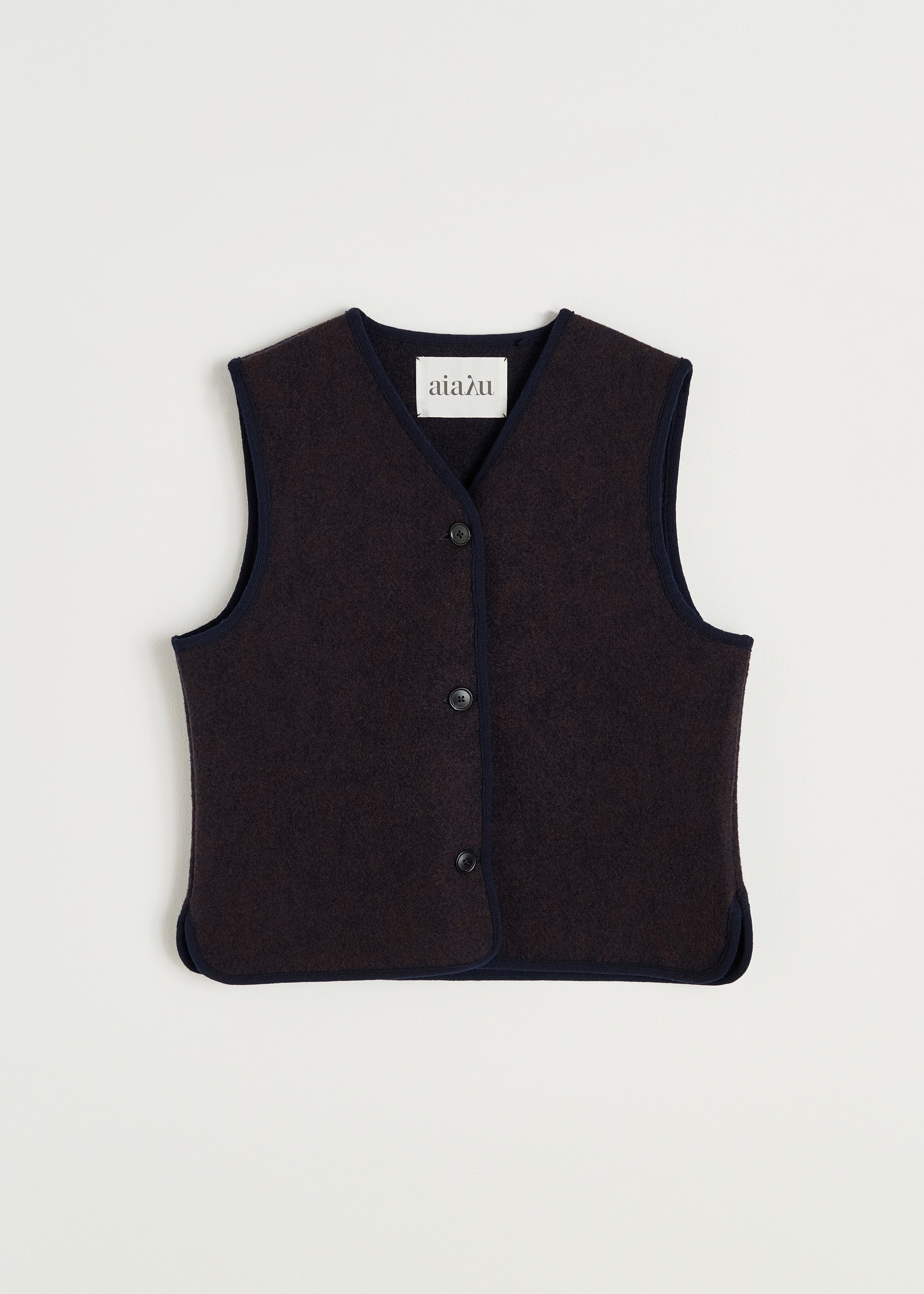 Hilda vest – pure merino wool | Navy Melange Vest aiayu
