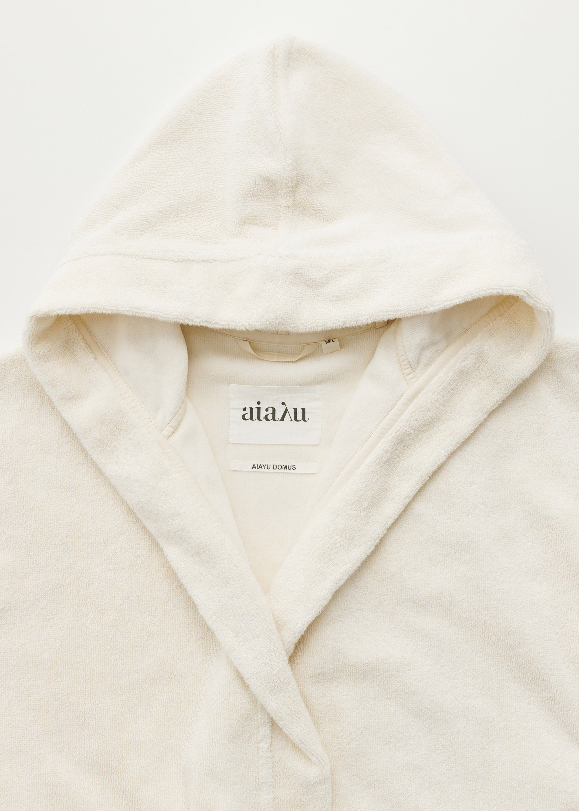 Hooded bathrobe terry | Pure Ecru Bathrobe aiayu
