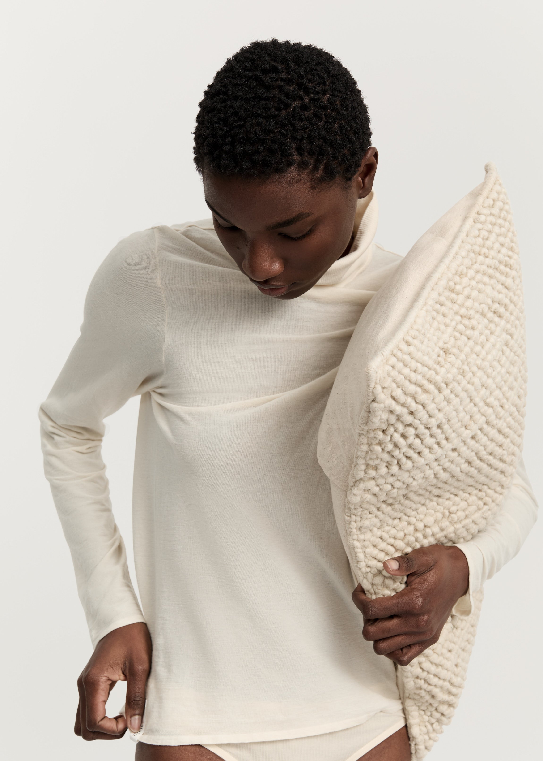 Idras wool pillow - 40x60 | Pure Ecru Pillow aiayu.dk