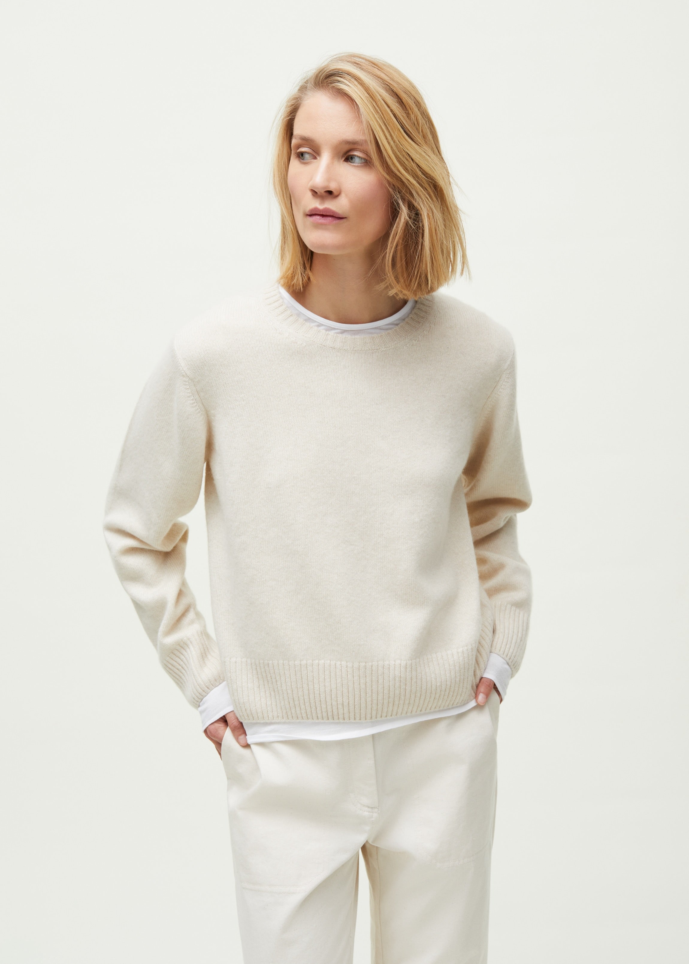 Inga sweater – pure cashmere | Pure Ecru Sweater aiayu