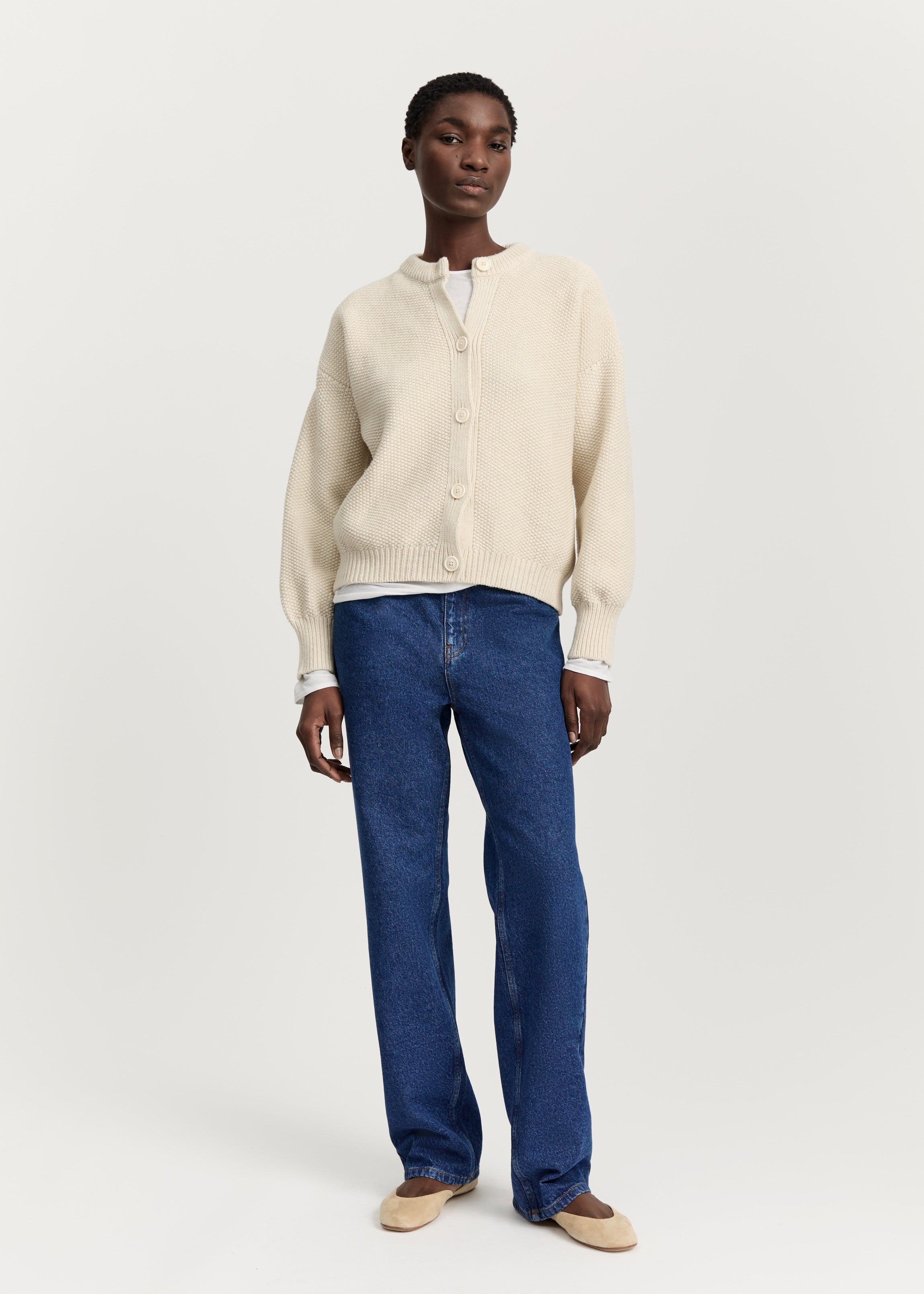 Irena cardigan – highland wool | Pure Ecru Cardigan aiayu