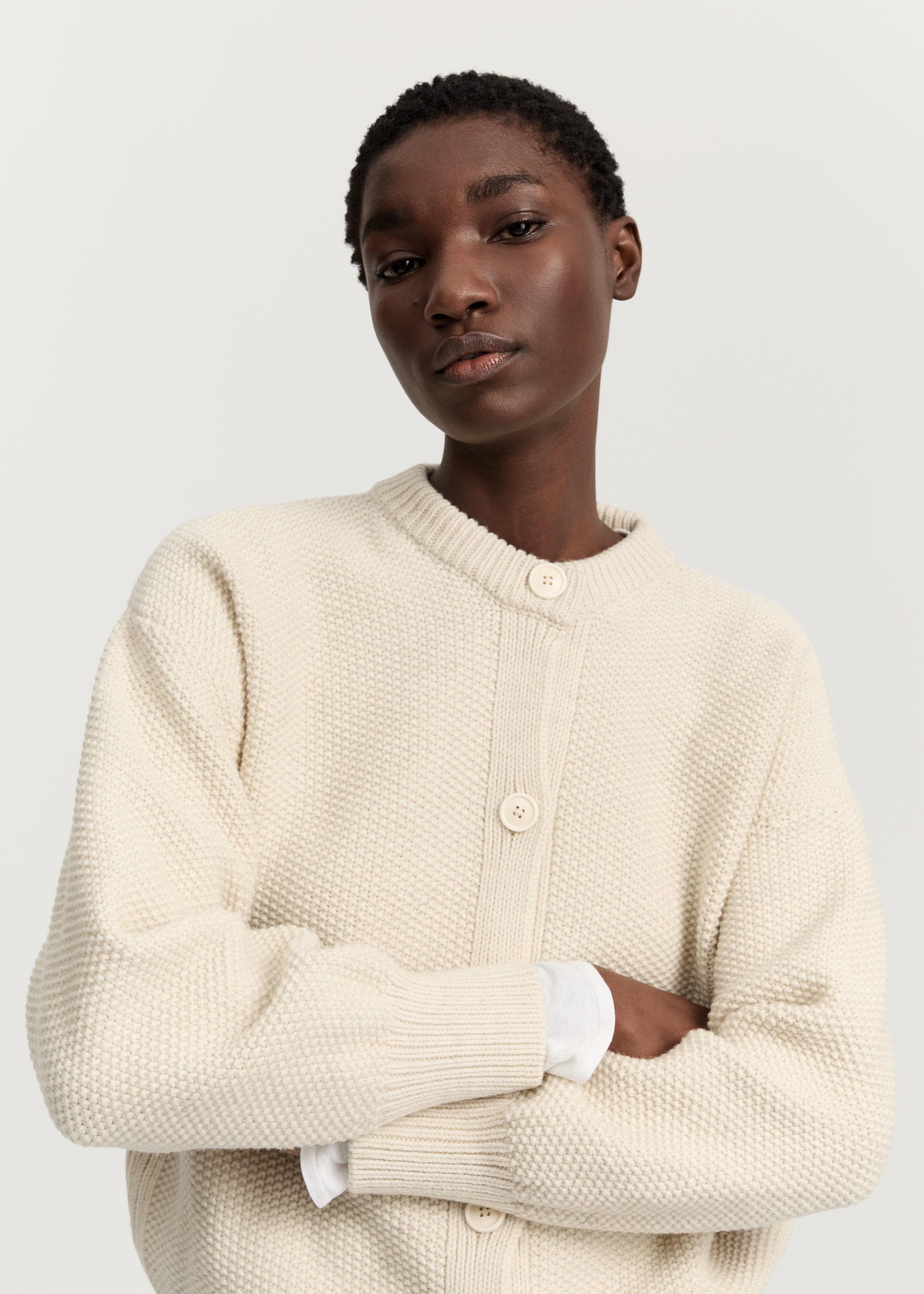 Irena cardigan – highland wool | Pure Ecru Cardigan aiayu