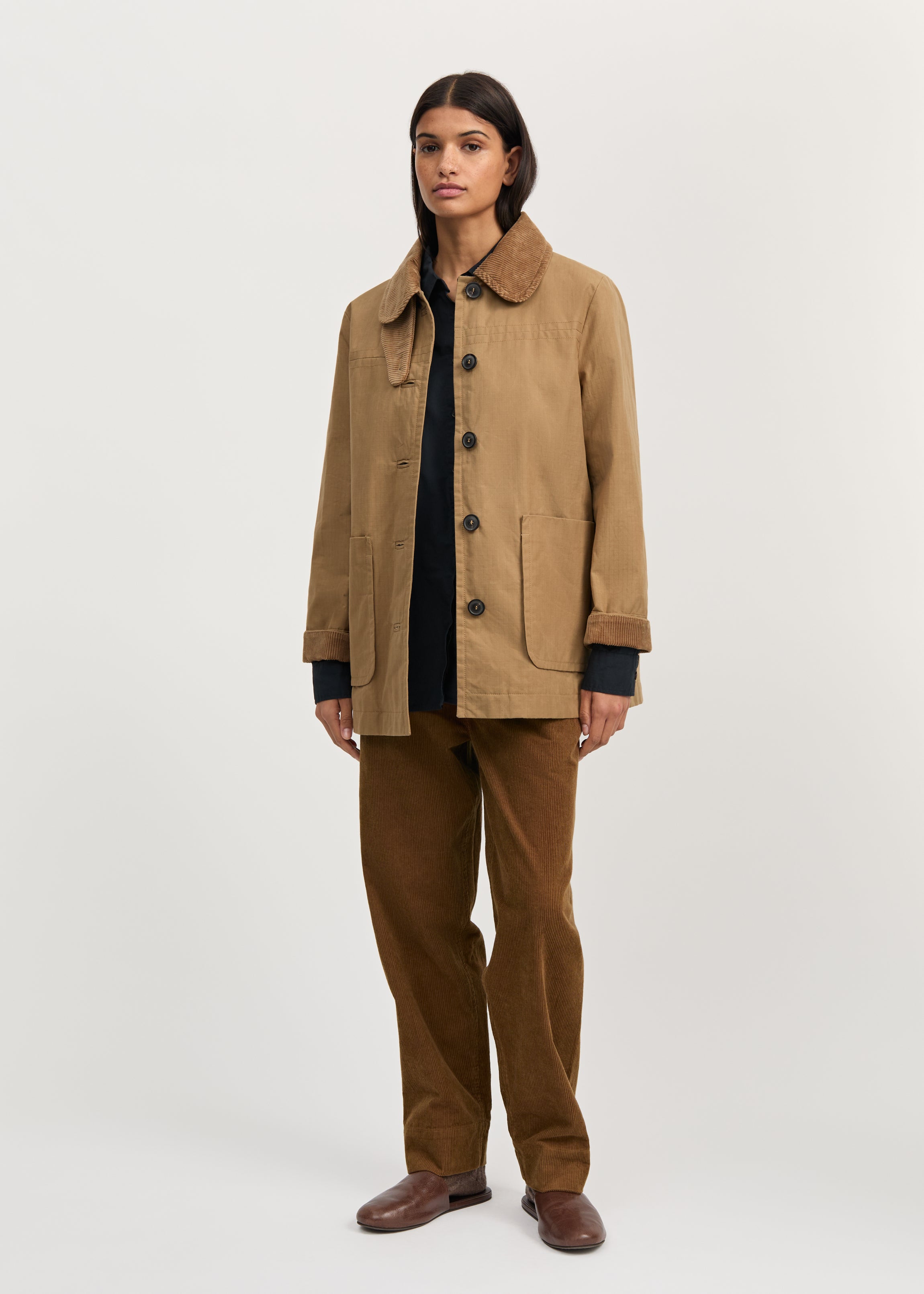 Jamie jacket ripstop – oilskin hybrid | Warm Khaki Jacket aiayu