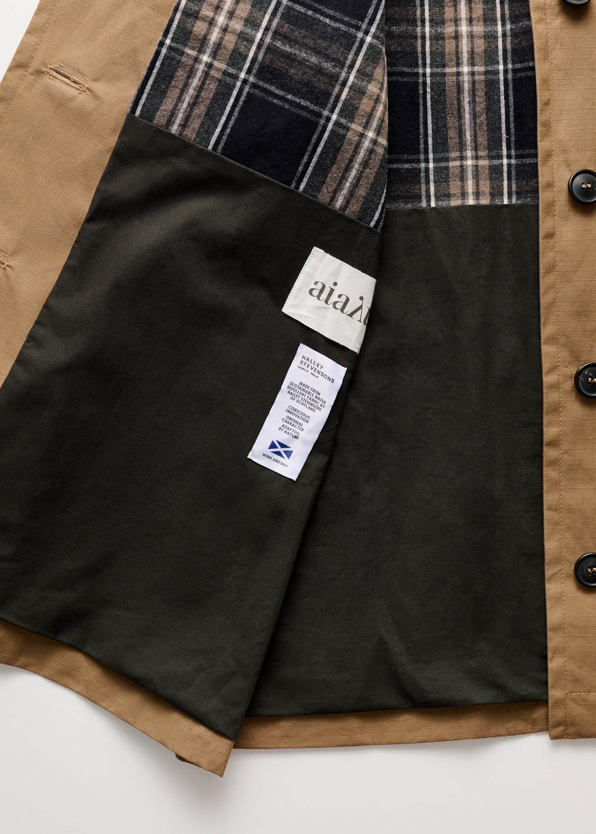 Jamie jacket ripstop – oilskin hybrid | Warm khaki Jacket aiayu