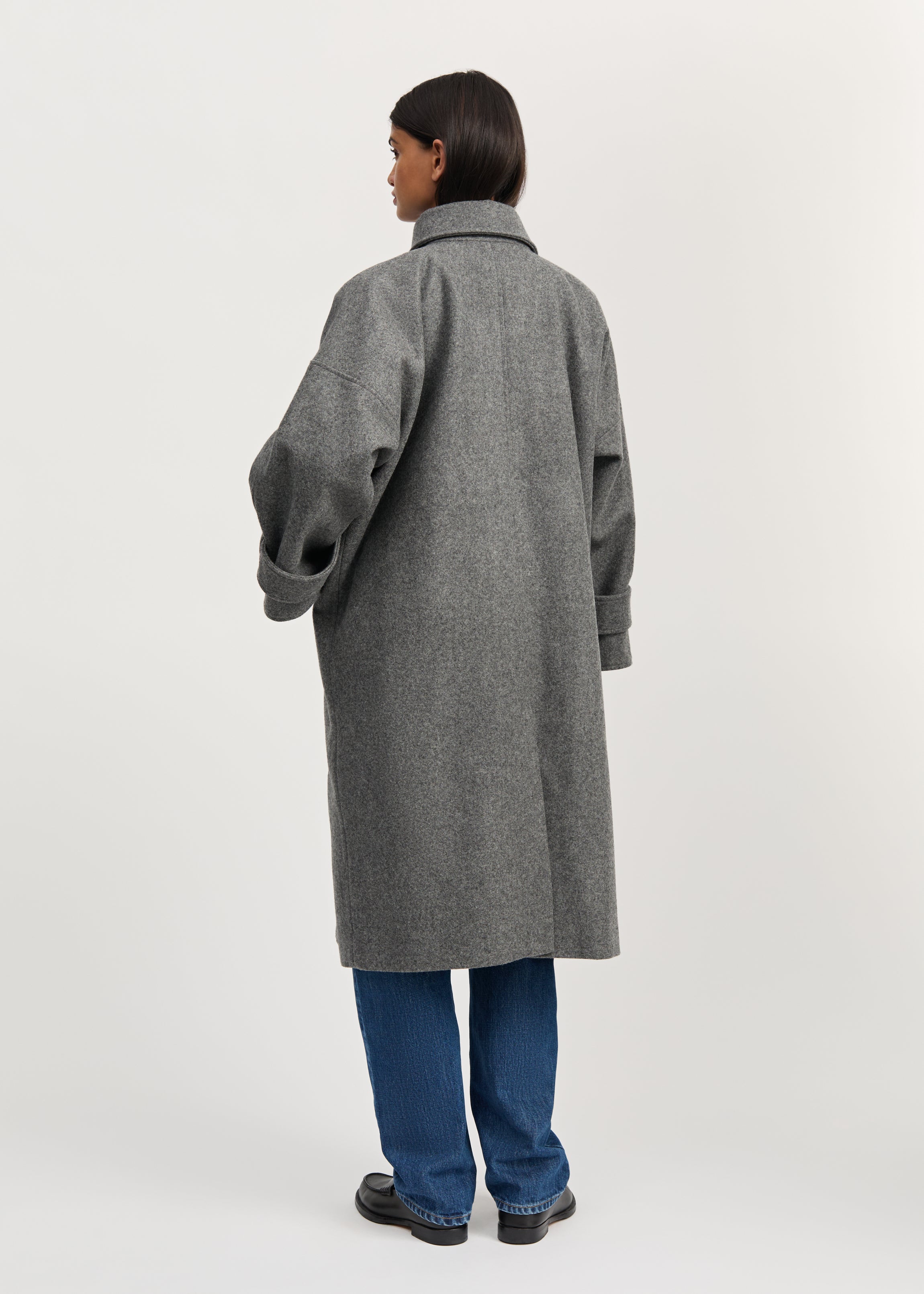 Jo coat loden | Pure grey Coat aiayu