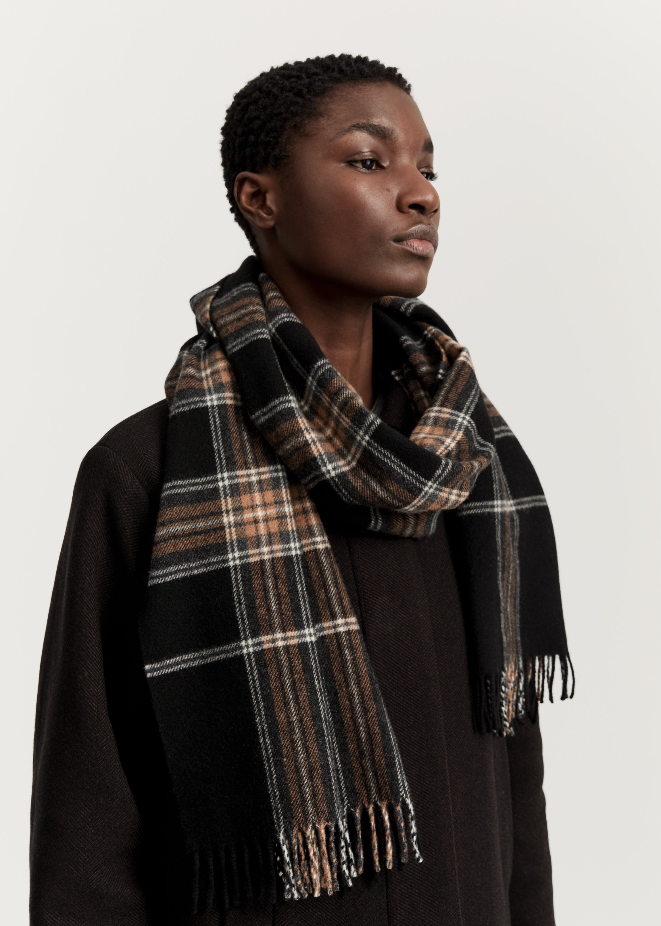 Kaya wool scarf | Mix Black Scarf aiayu