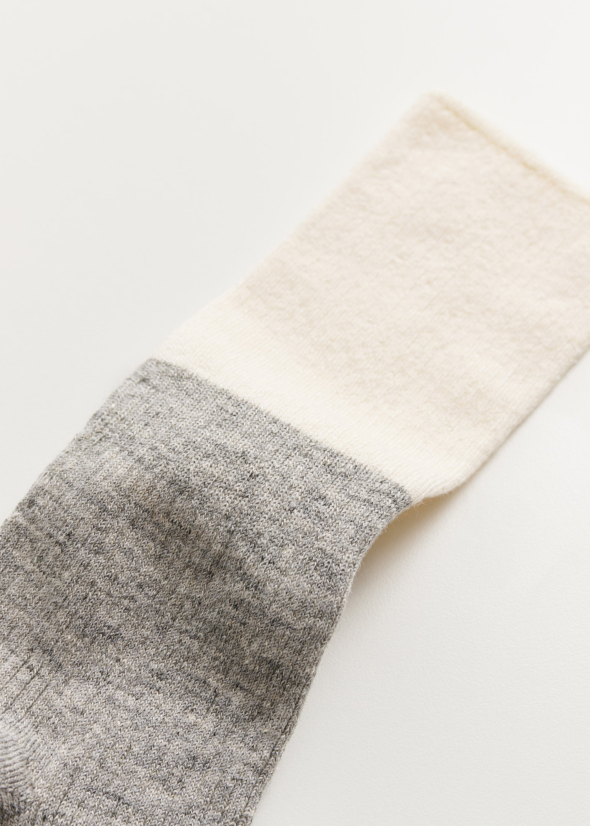 Linen rib socks | Mix Grey Melange Socks aiayu