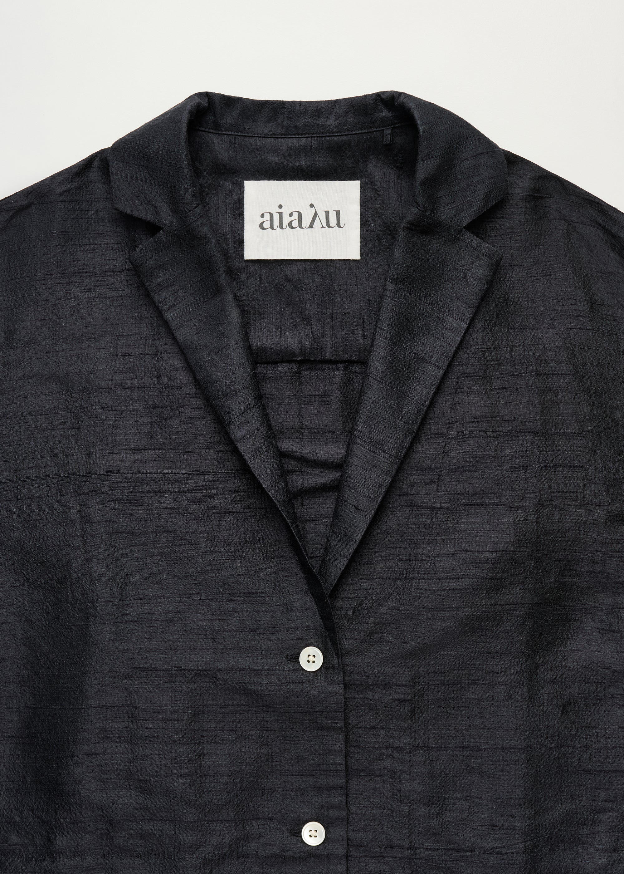 Makya shirt silk | Black navy Shirt Woven aiayu