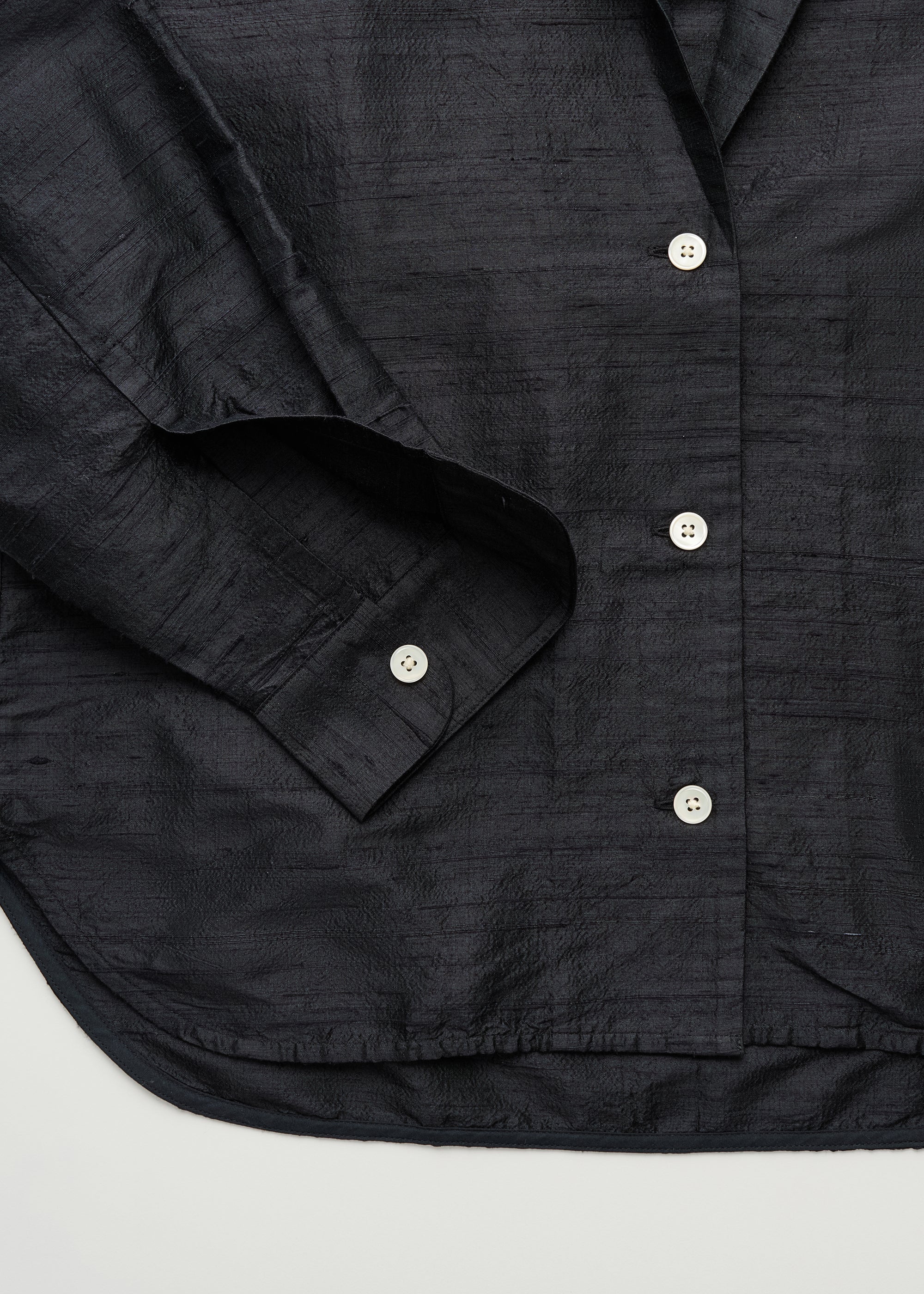 Makya shirt silk | Black navy Shirt Woven aiayu