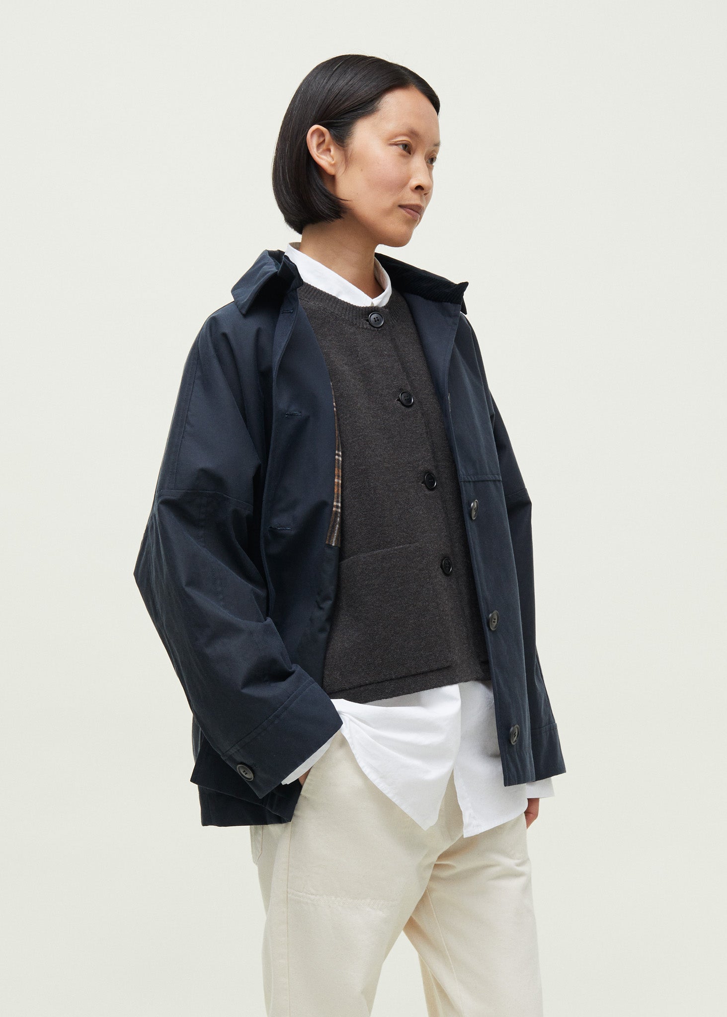 Moa jacket – oilskin | Navy Jacket aiayu