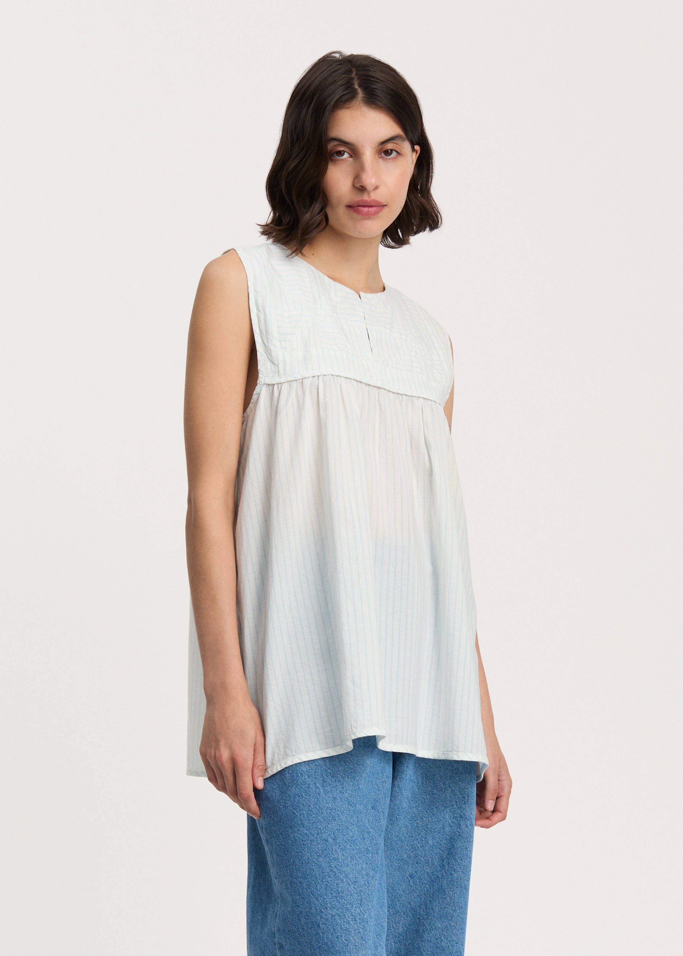 Nalina top mist | Mix Opal Blue Blouse aiayu