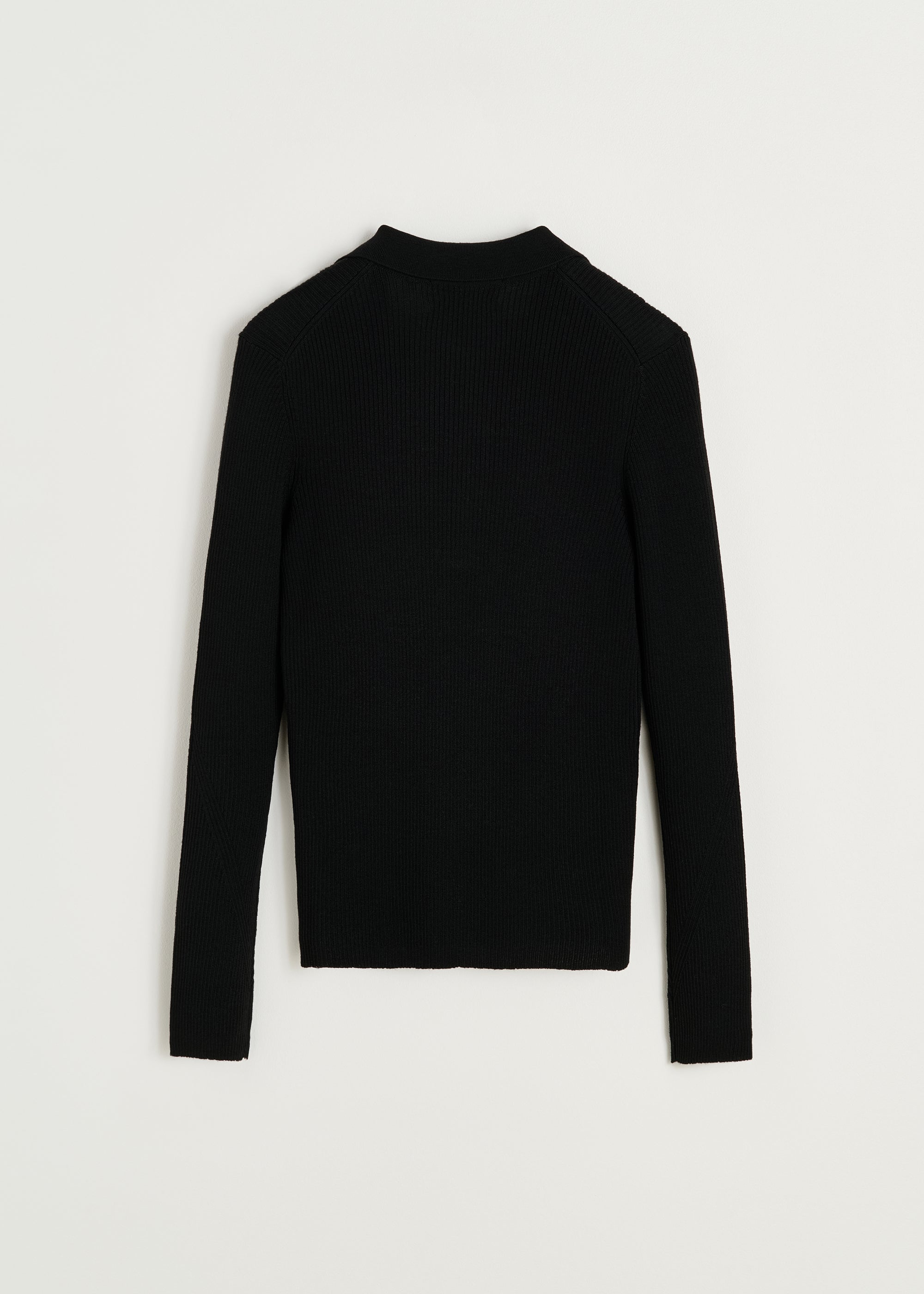 Noa polo blouse - pure merino wool | Black Blouse aiayu