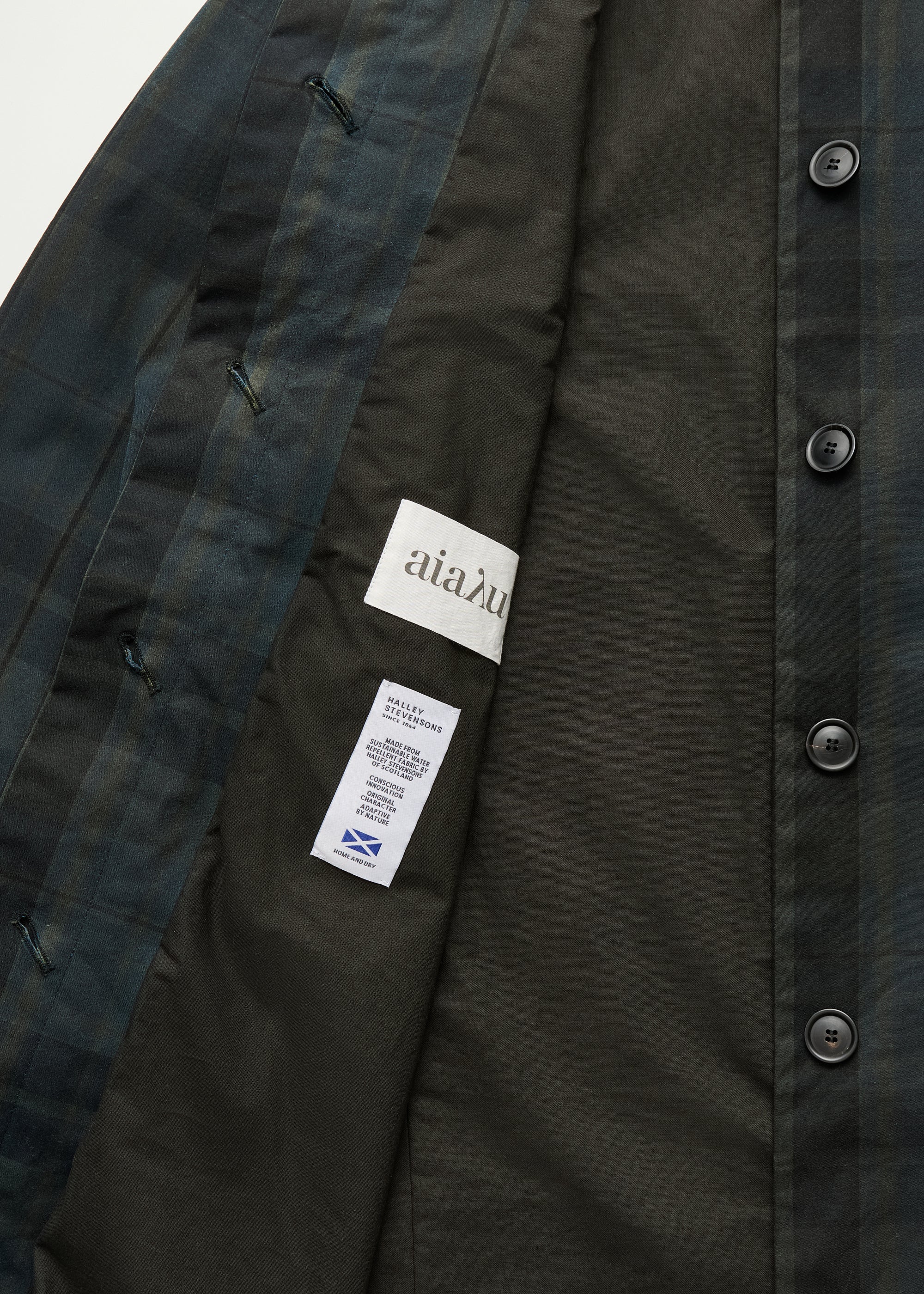 Noor coat check – oilskin silkwax | Foxleigh Coat aiayu