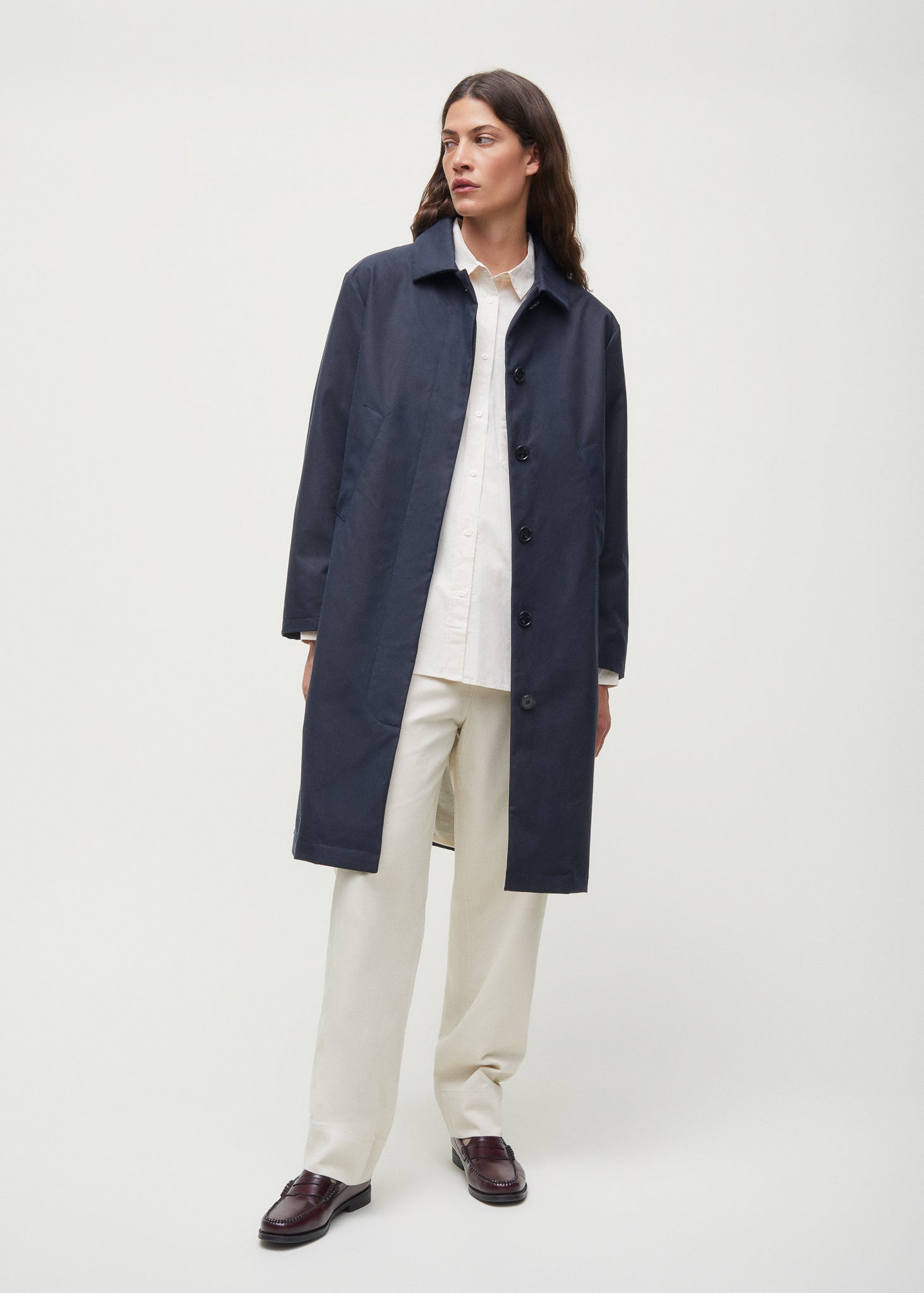 Noor coat – oilskin | Navy Jacket aiayu