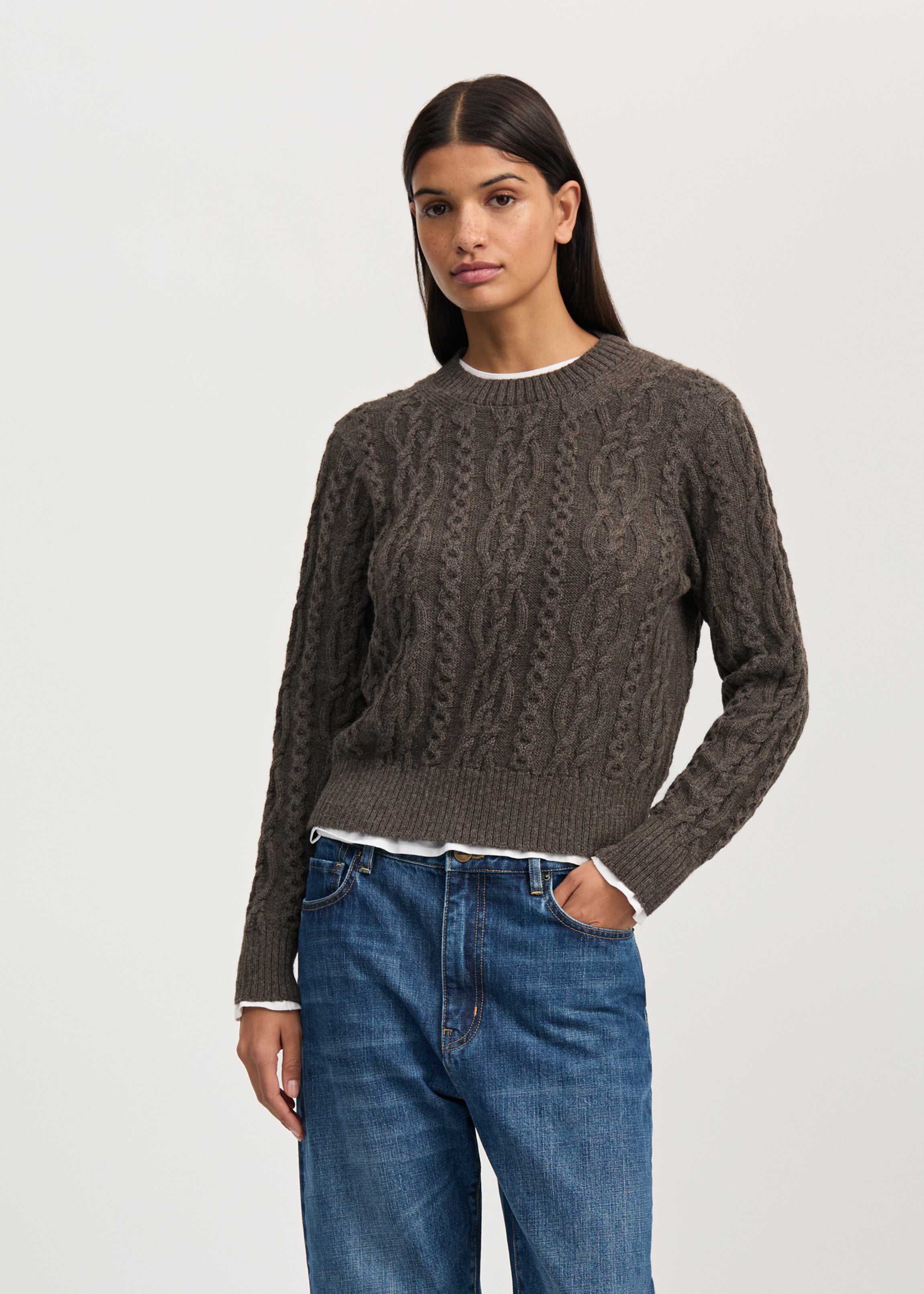 Orenda sweater – llama | Pure Smokey Brown Sweater aiayu