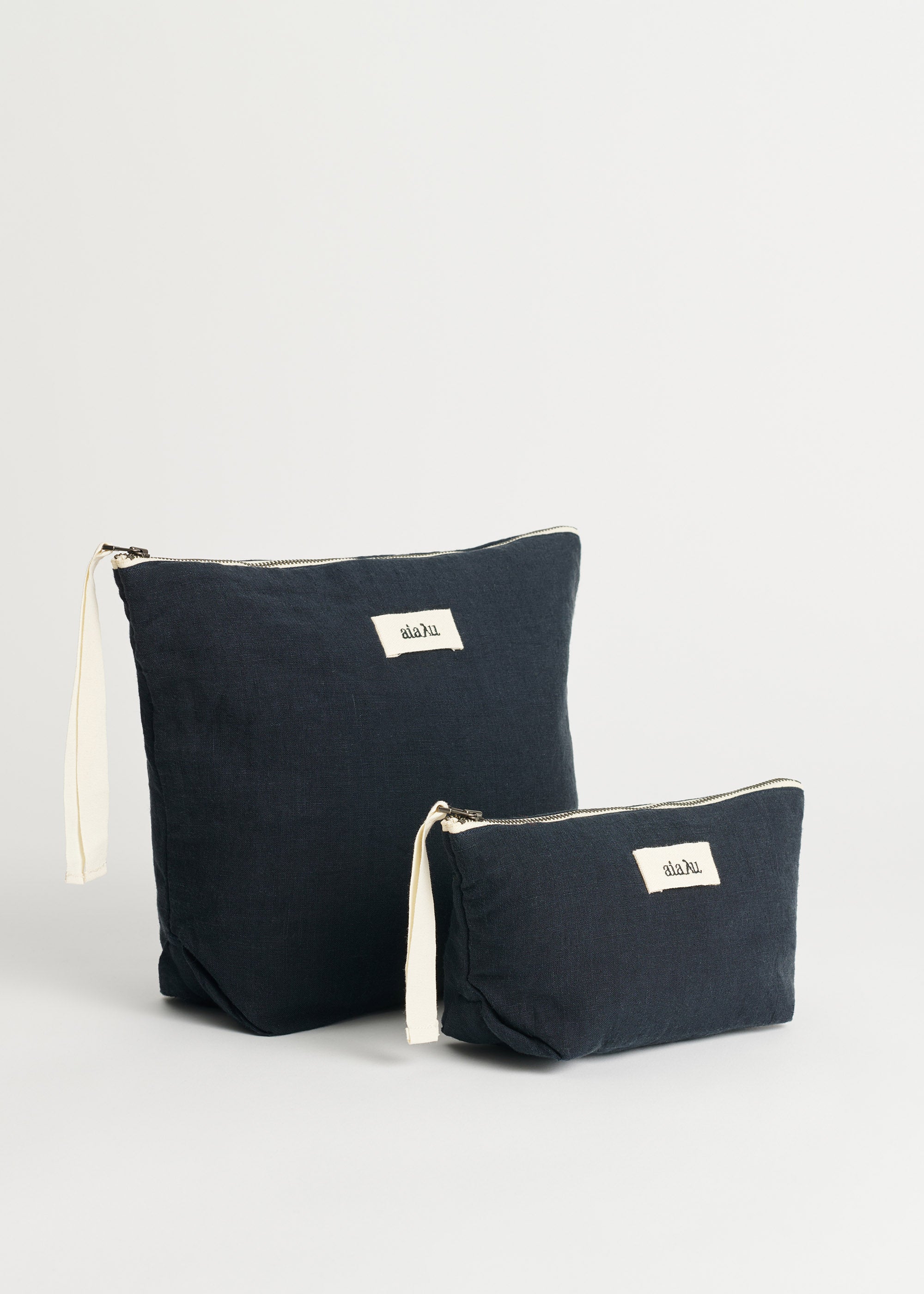Pouch linen | Navy Bag aiayu