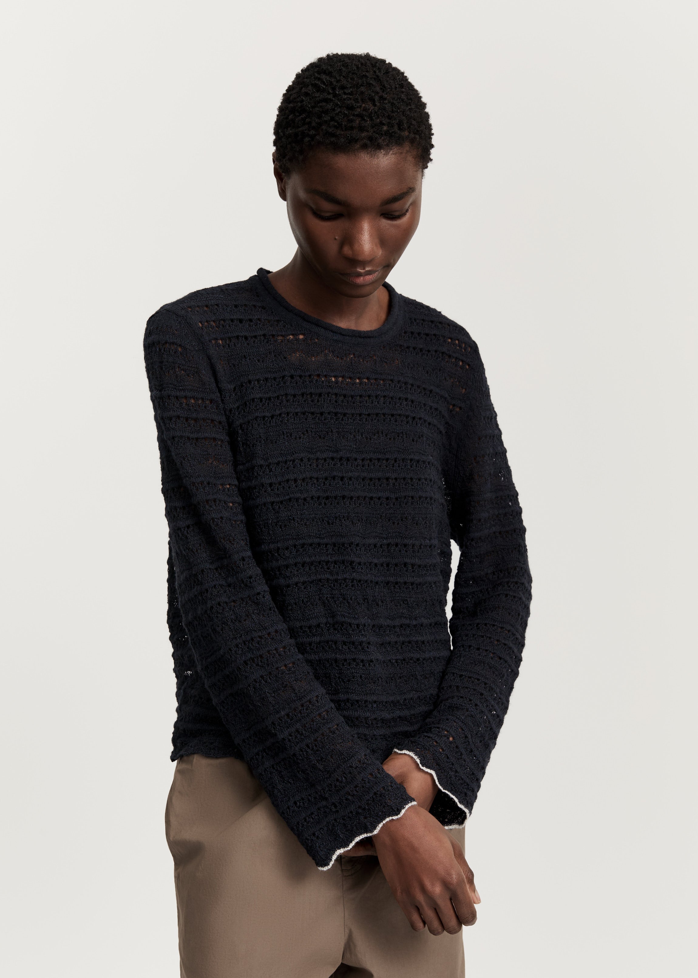 Ramon blouse – pure llama | Black Navy Sweater aiayu