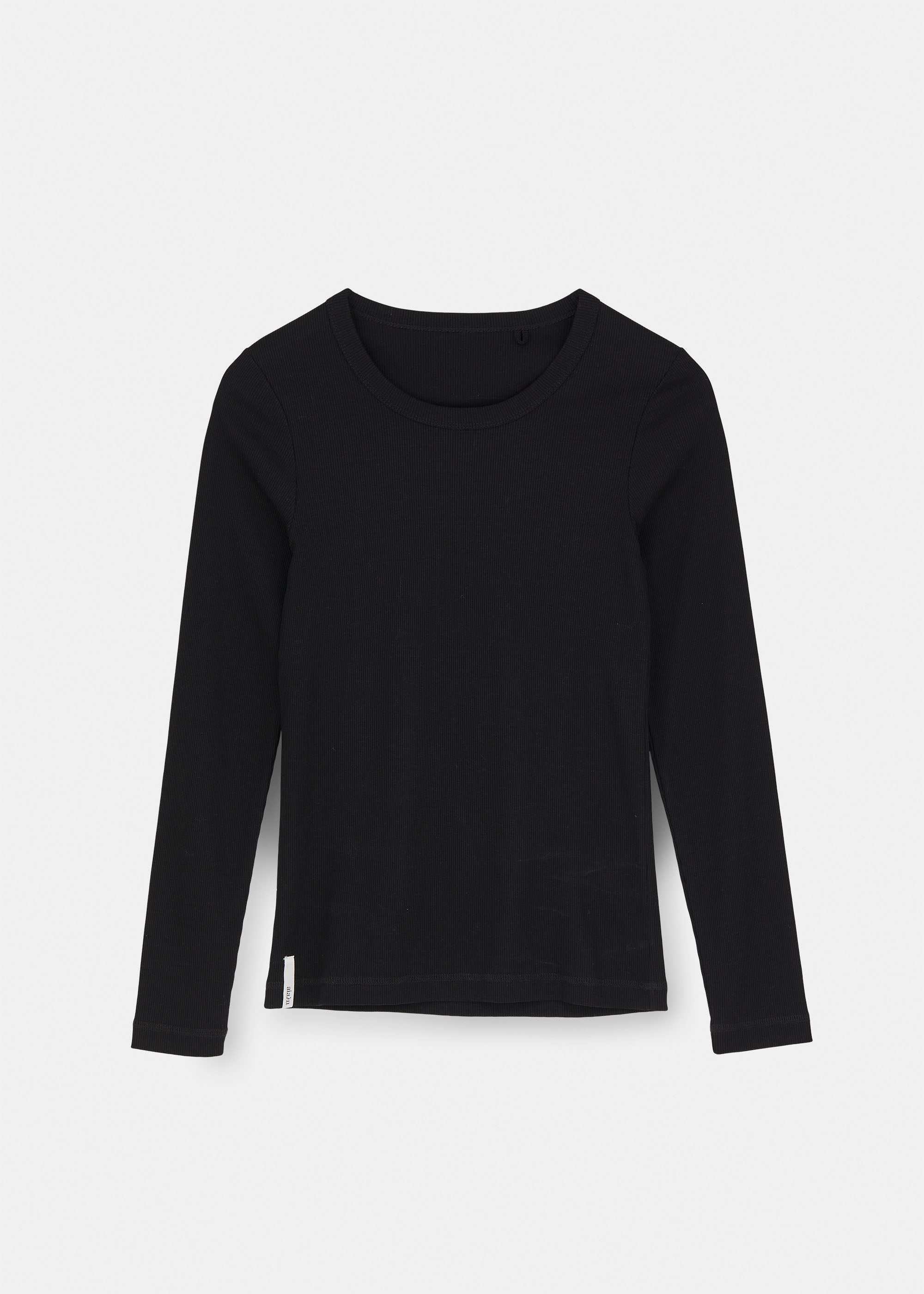 Rib long sleeve tee | Black T-shirt aiayu