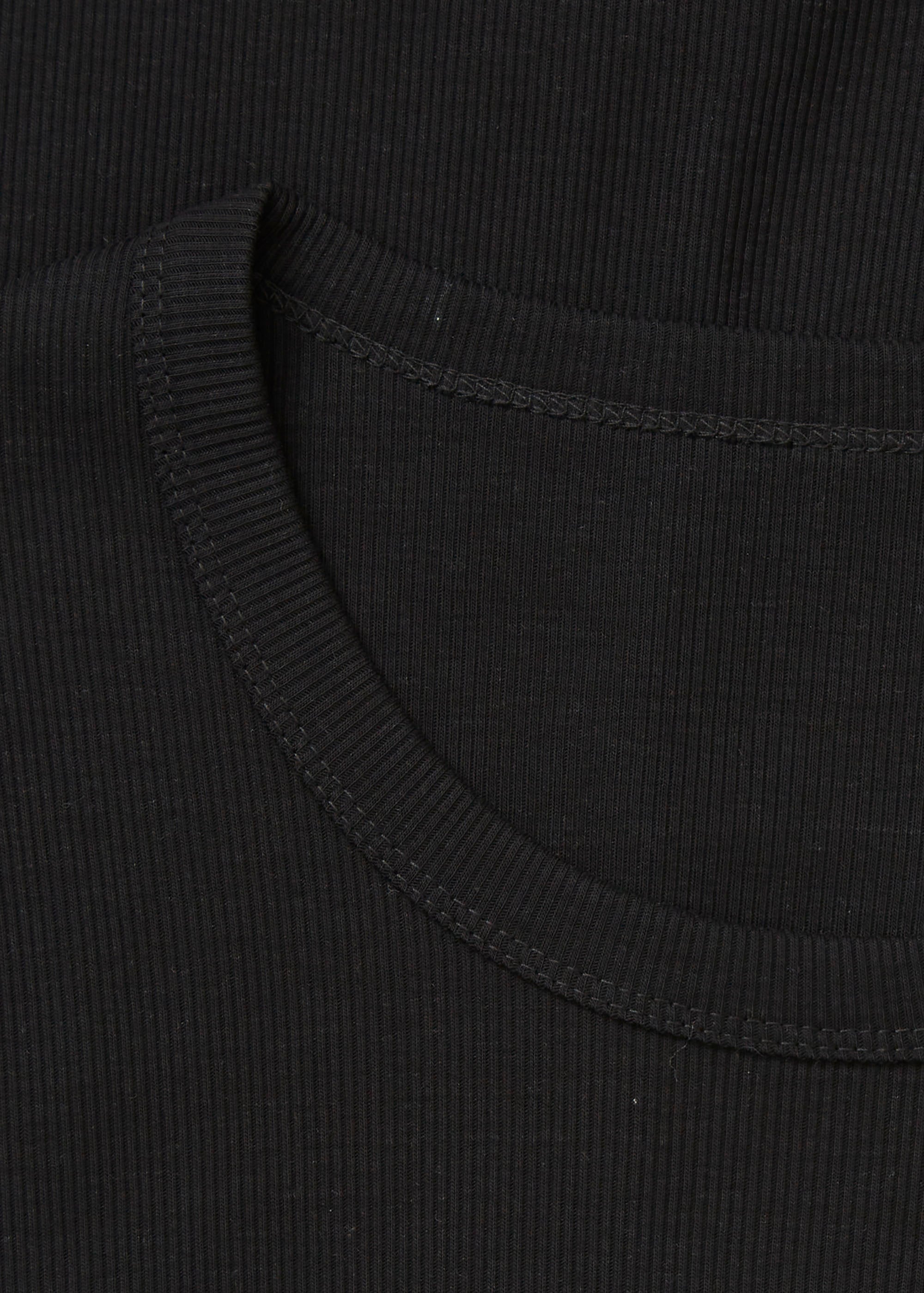 Rib long sleeve tee | Black T-shirt aiayu