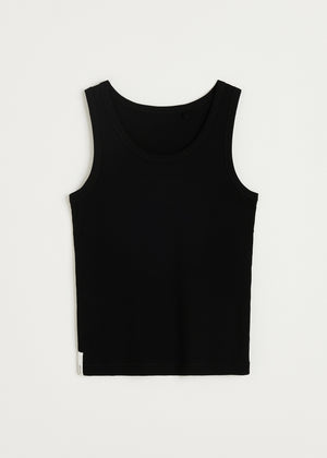 Rib tank top | Black Top aiayu