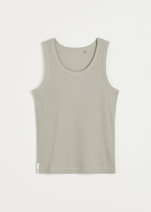 Rib tank top | Grey Top aiayu